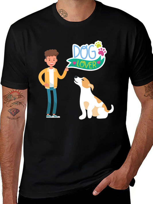Dog Lover Graphic Tee - Mens Black T-Shirt