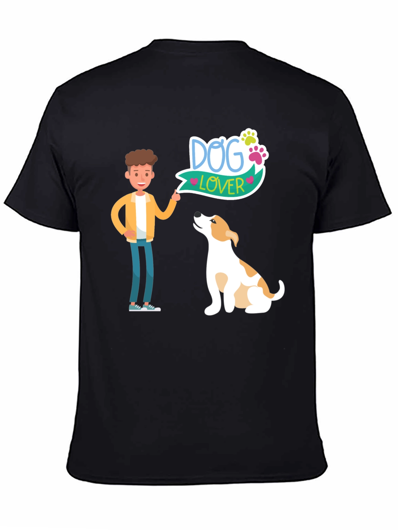 Dog Lover Graphic Tee - Mens Black T-Shirt