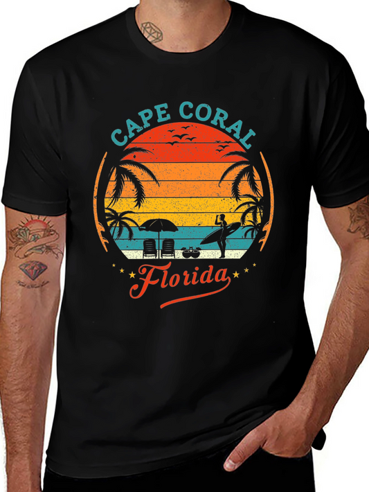 Cape Coral Florida Graphic T-Shirt Retro Beach Design