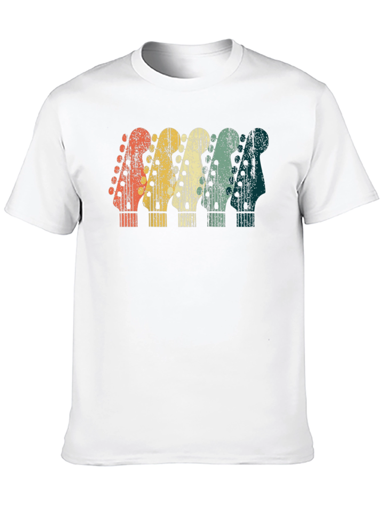 Retro Guitar Head T-Shirt - Musician Gift
