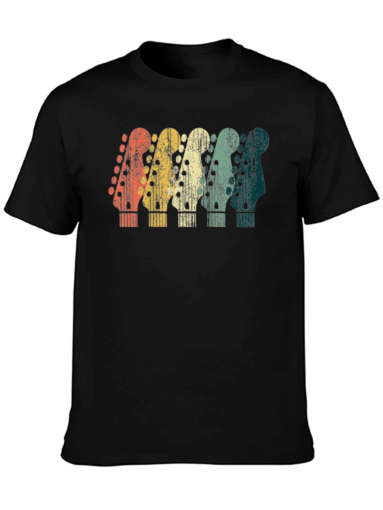 Retro Guitar Head T-Shirt - Musician Gift