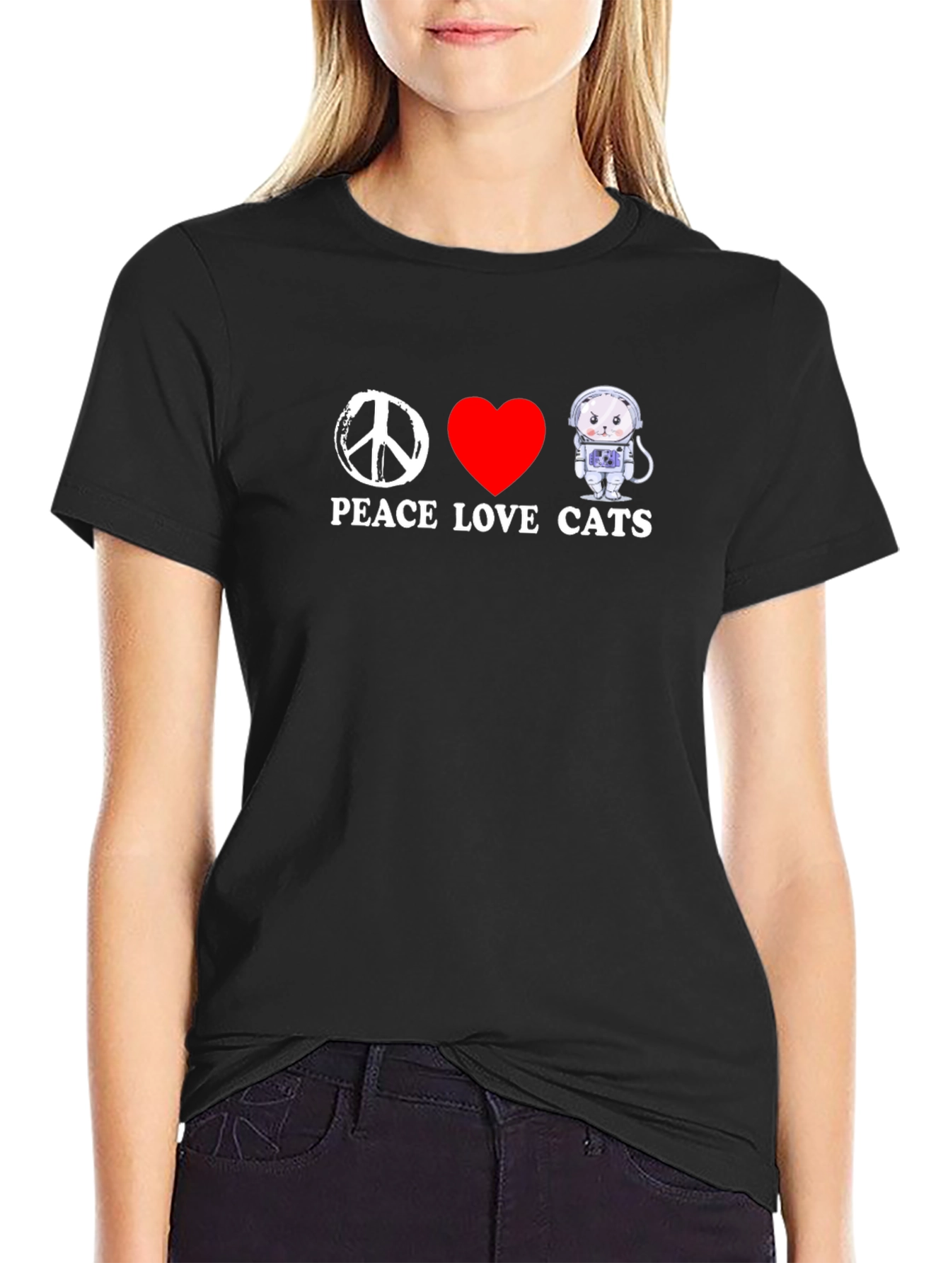 Peace Love Cats Graphic T-Shirt