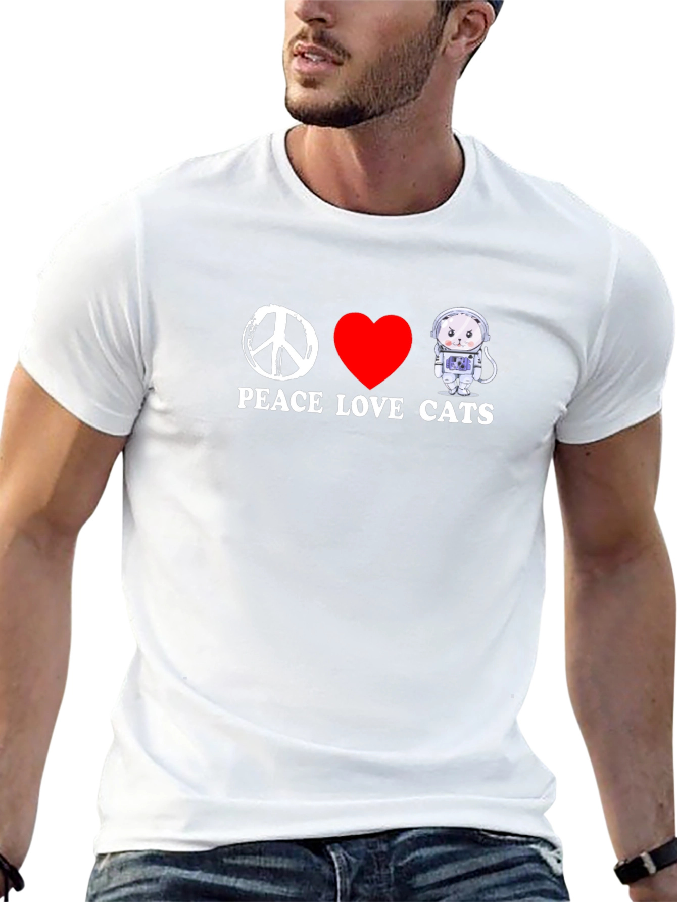 Peace Love Cats Graphic T-Shirt