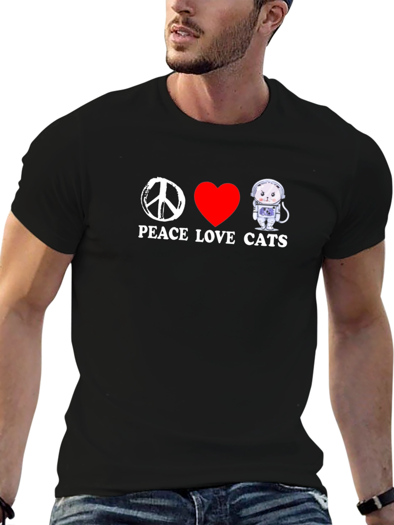 Peace Love Cats Graphic T-Shirt