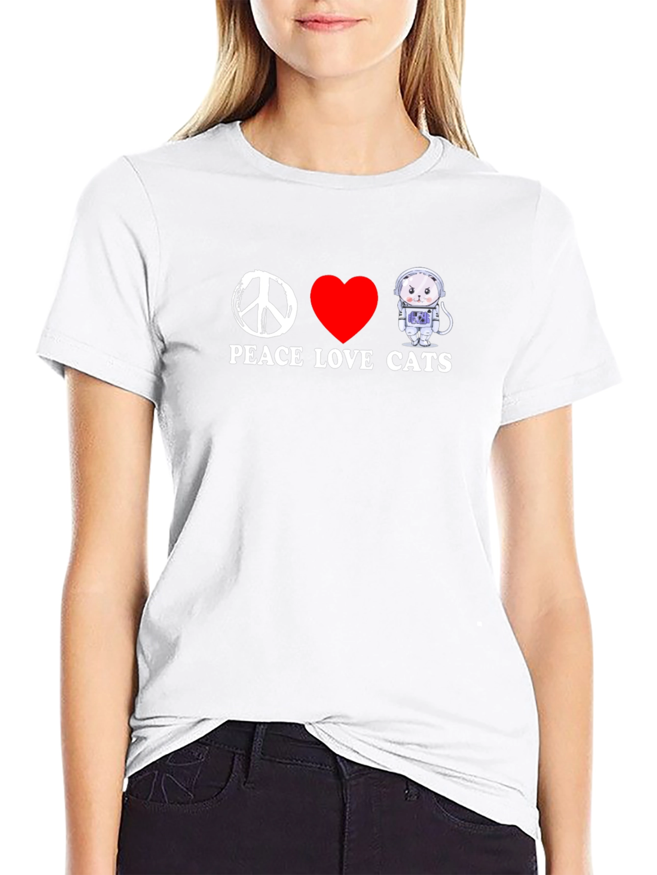 Peace Love Cats Graphic T-Shirt