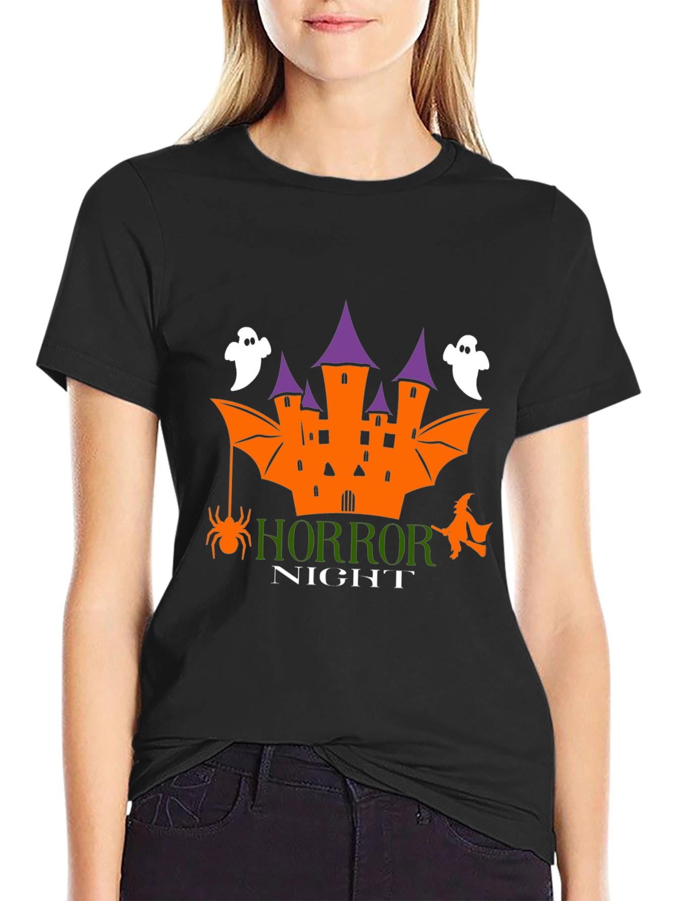 Horror Night Graphic T-Shirt Halloween Party Tee