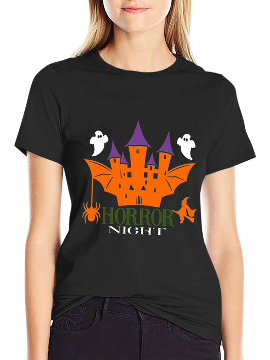 Horror Night Graphic T-Shirt Halloween Party Tee