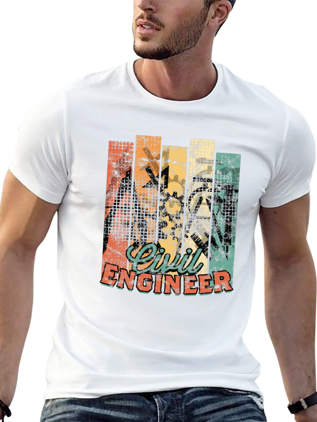 Civil Engineer Retro T-Shirt | Construction Design Tee