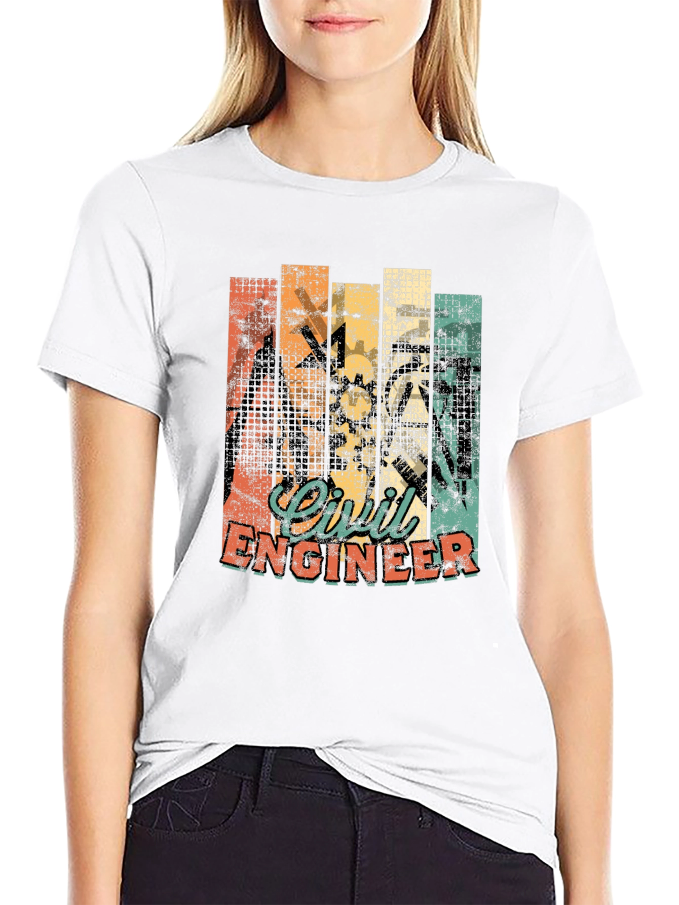 Civil Engineer Retro T-Shirt | Construction Design Tee