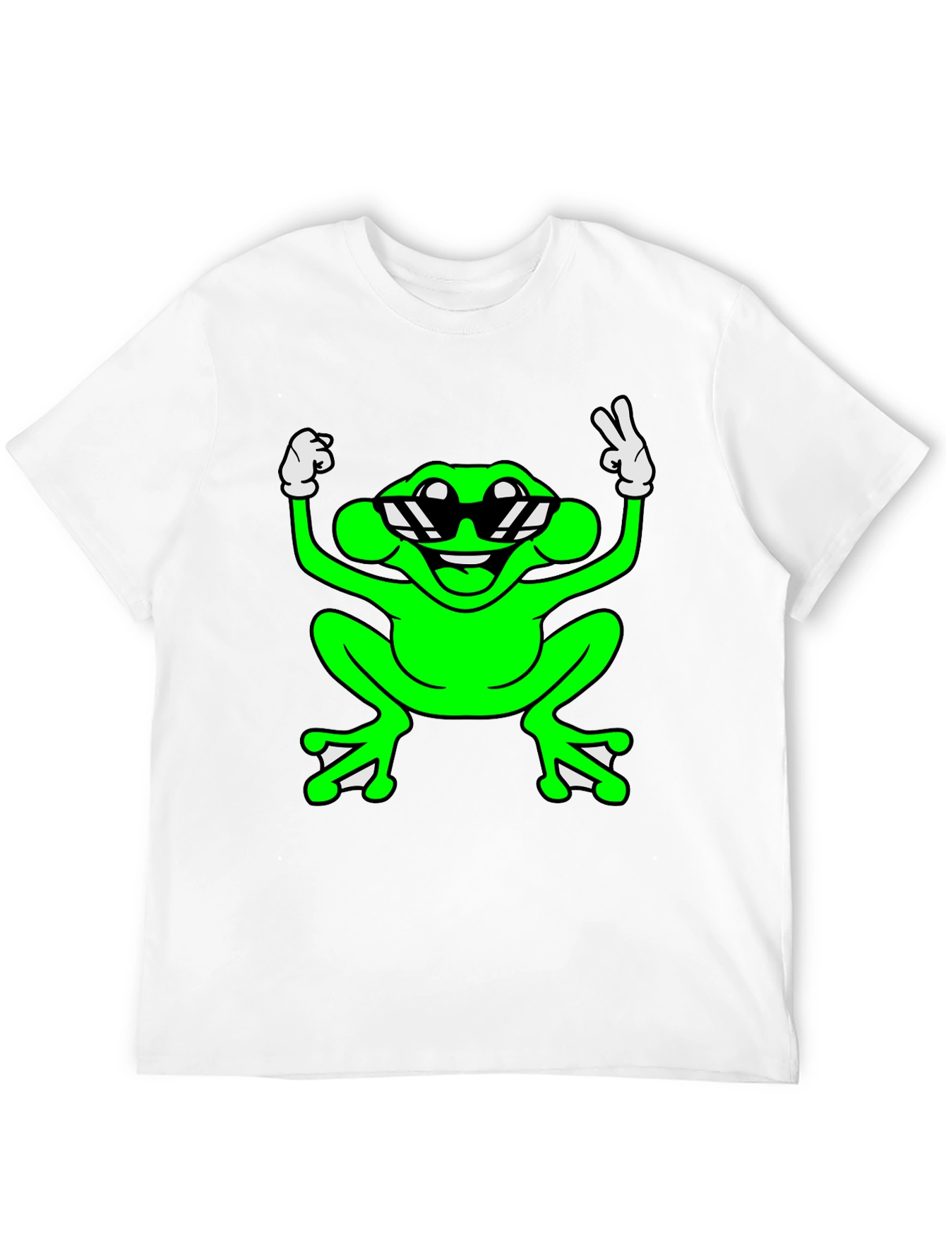Cool Frog Graphic Tee - Black Cotton T-Shirt