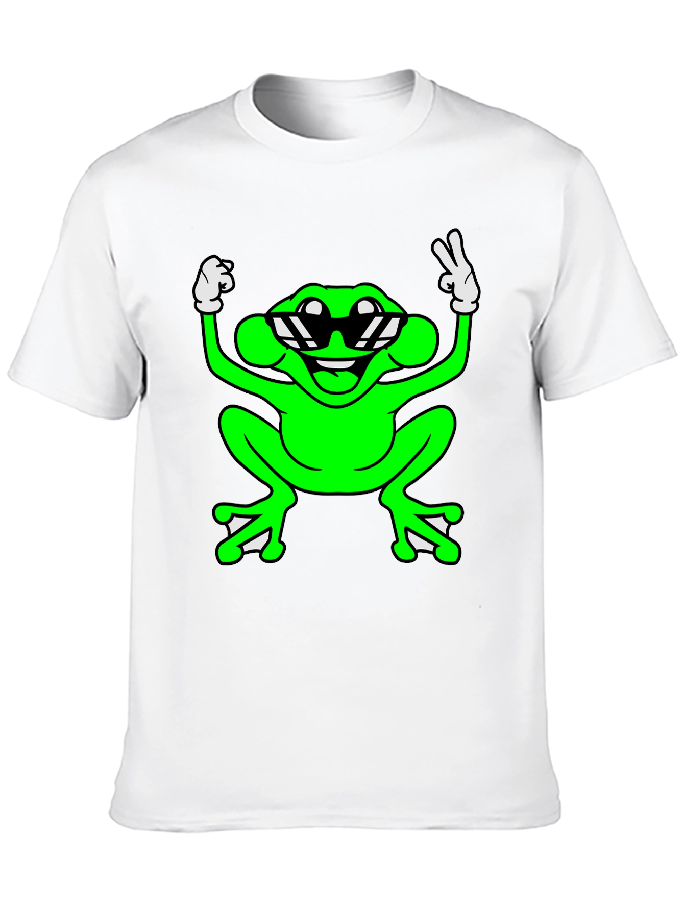 Cool Frog Graphic Tee - Black Cotton T-Shirt