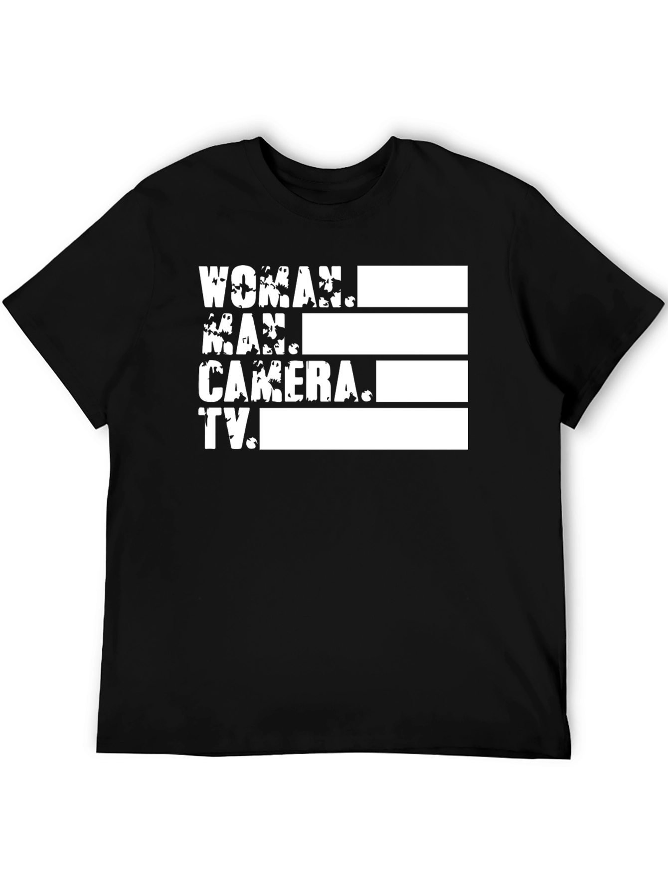 Woman Man Camera TV Black T-Shirt