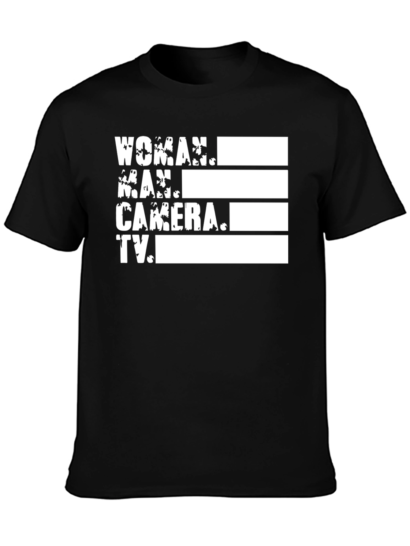 Woman Man Camera TV Black T-Shirt