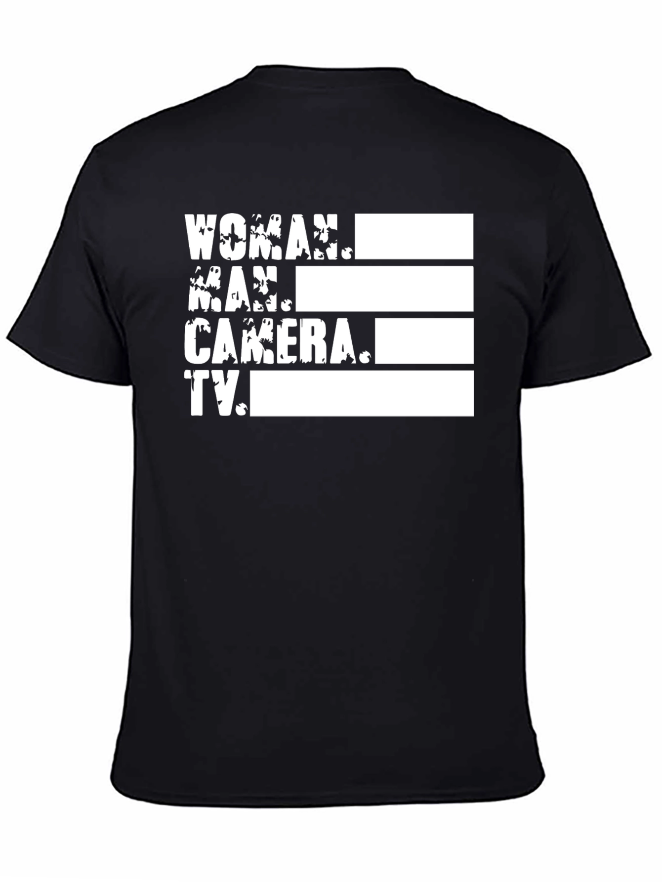 Woman Man Camera TV Black T-Shirt
