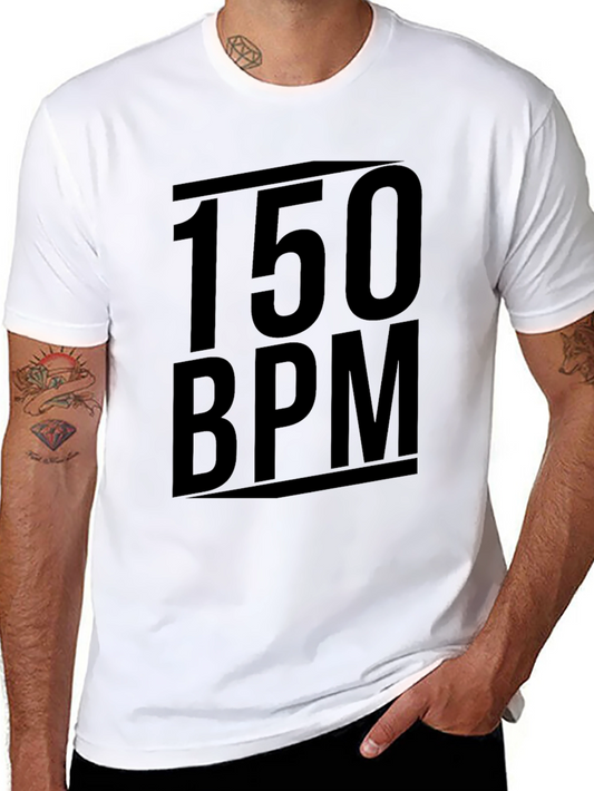 150 BPM Black Graphic Tee - Music Lover Shirt