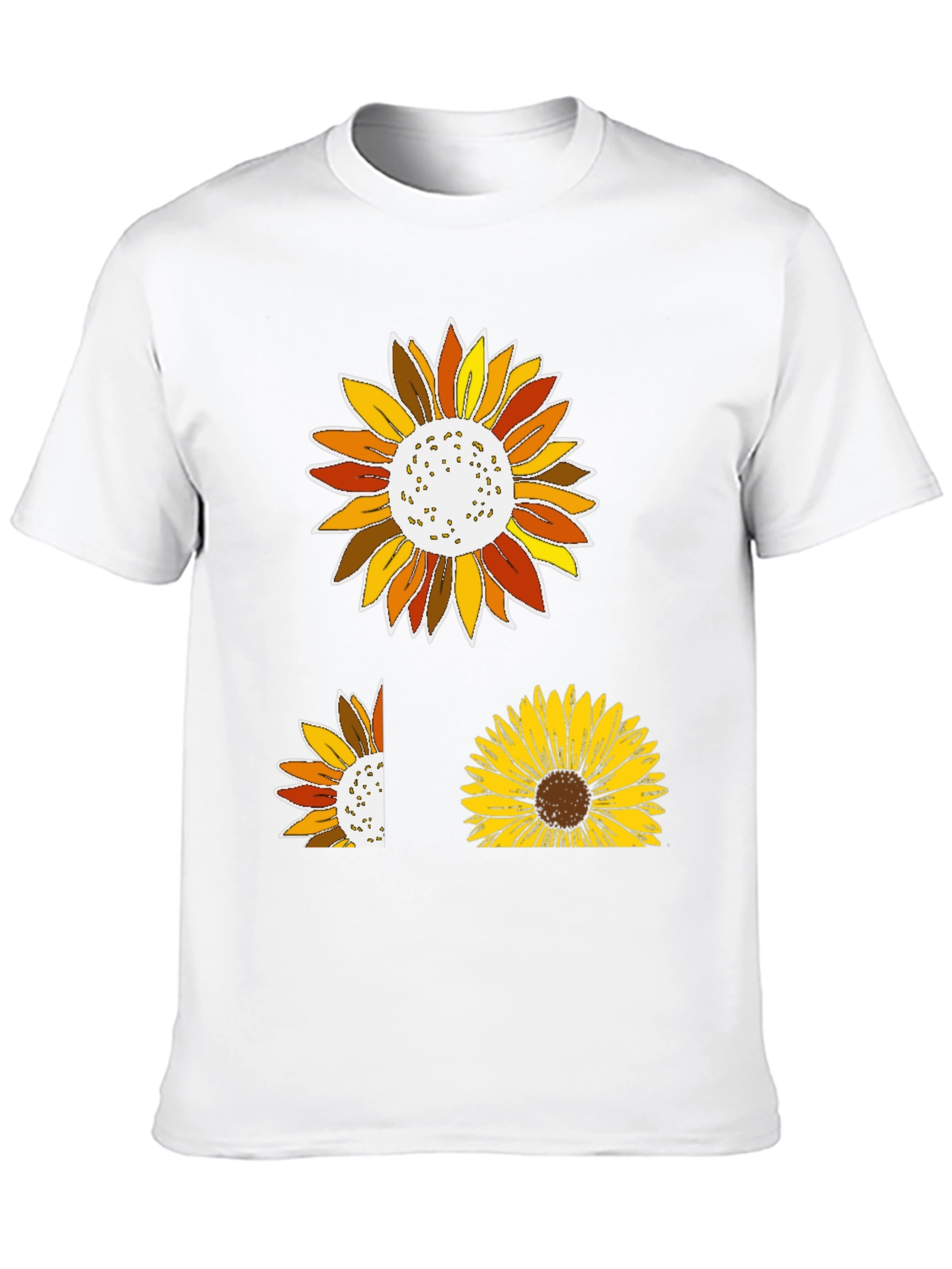 Sunflower Graphic Print Black T-Shirt