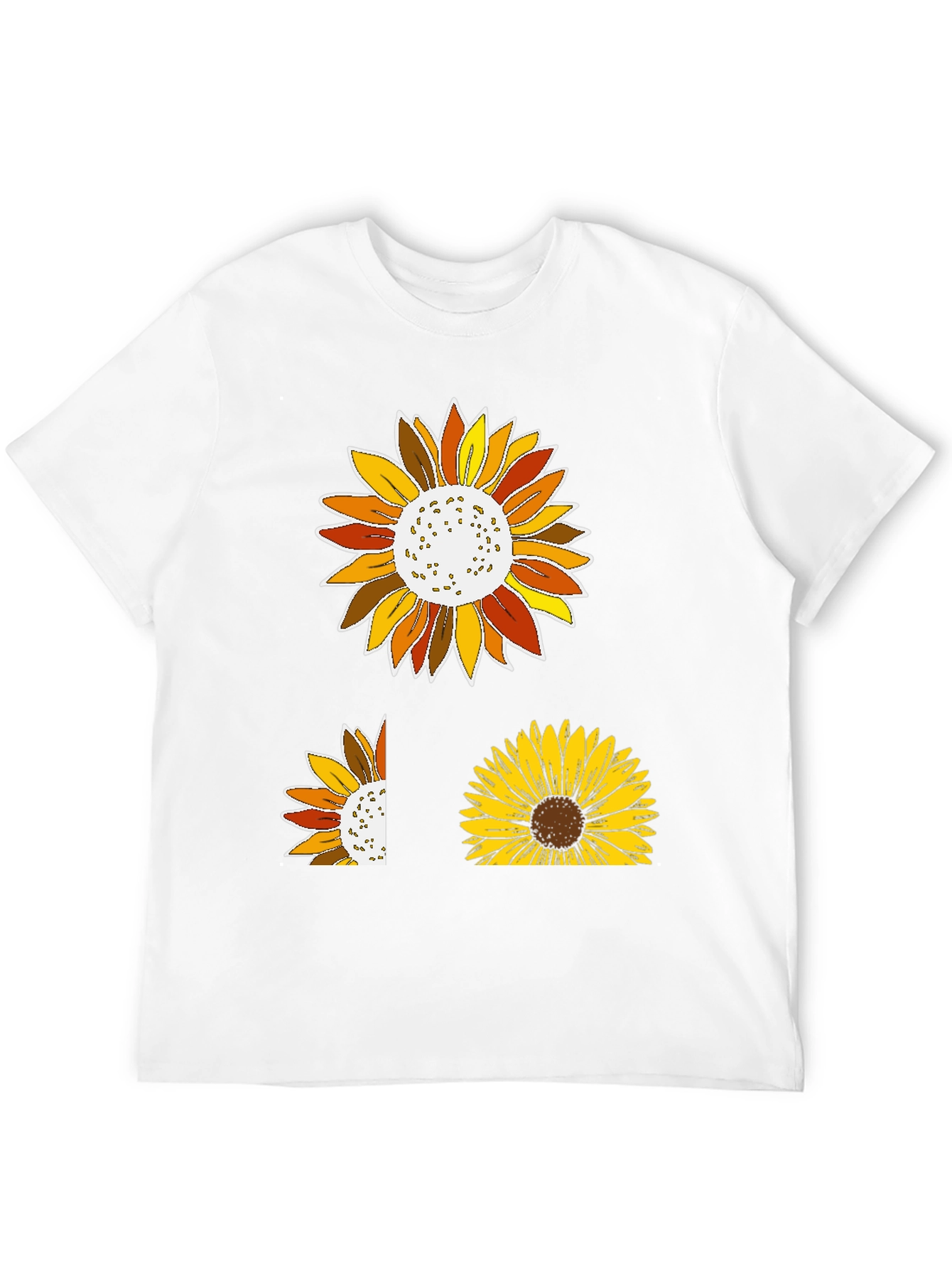 Sunflower Graphic Print Black T-Shirt