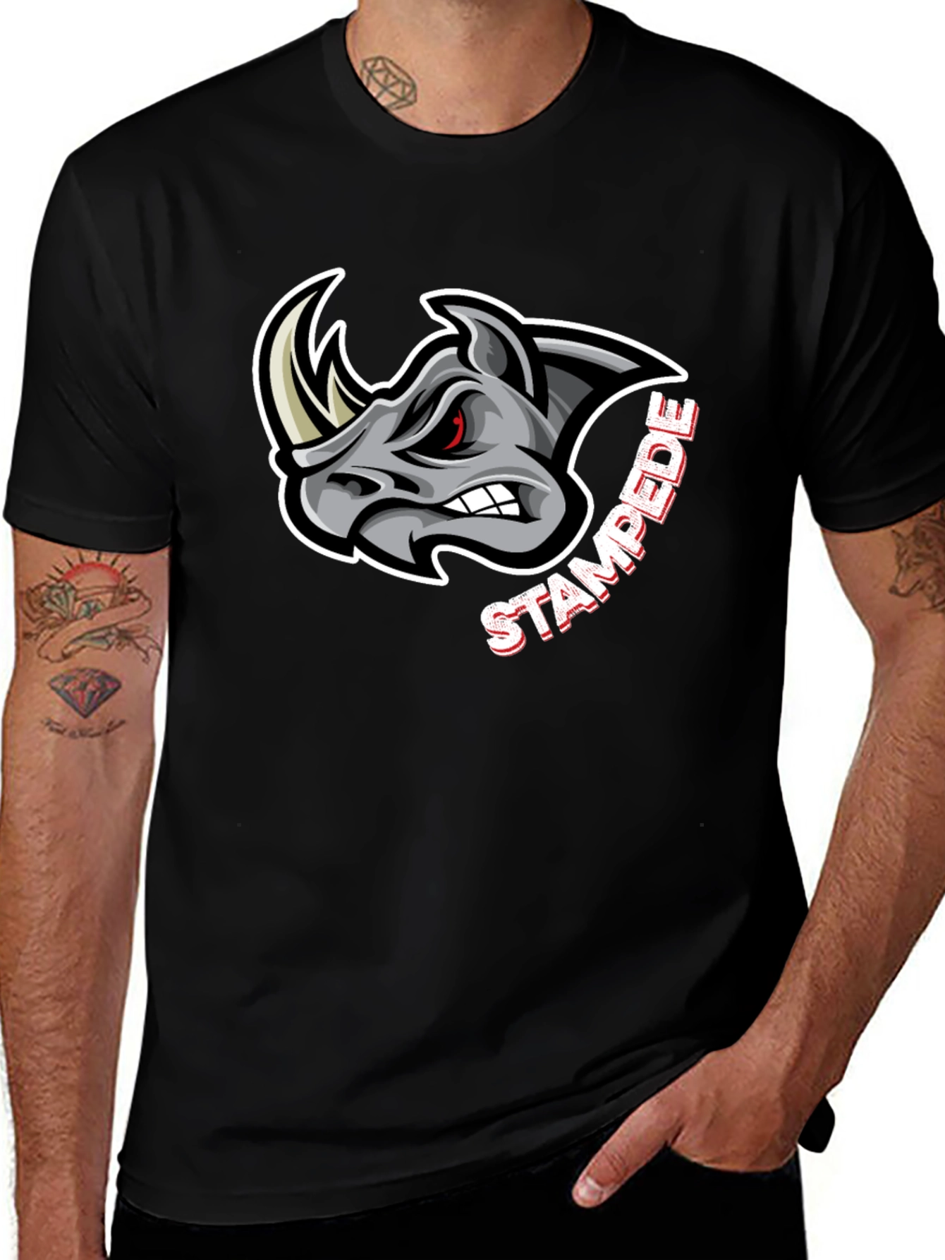 Black Rhino Stampede Graphic T-Shirt