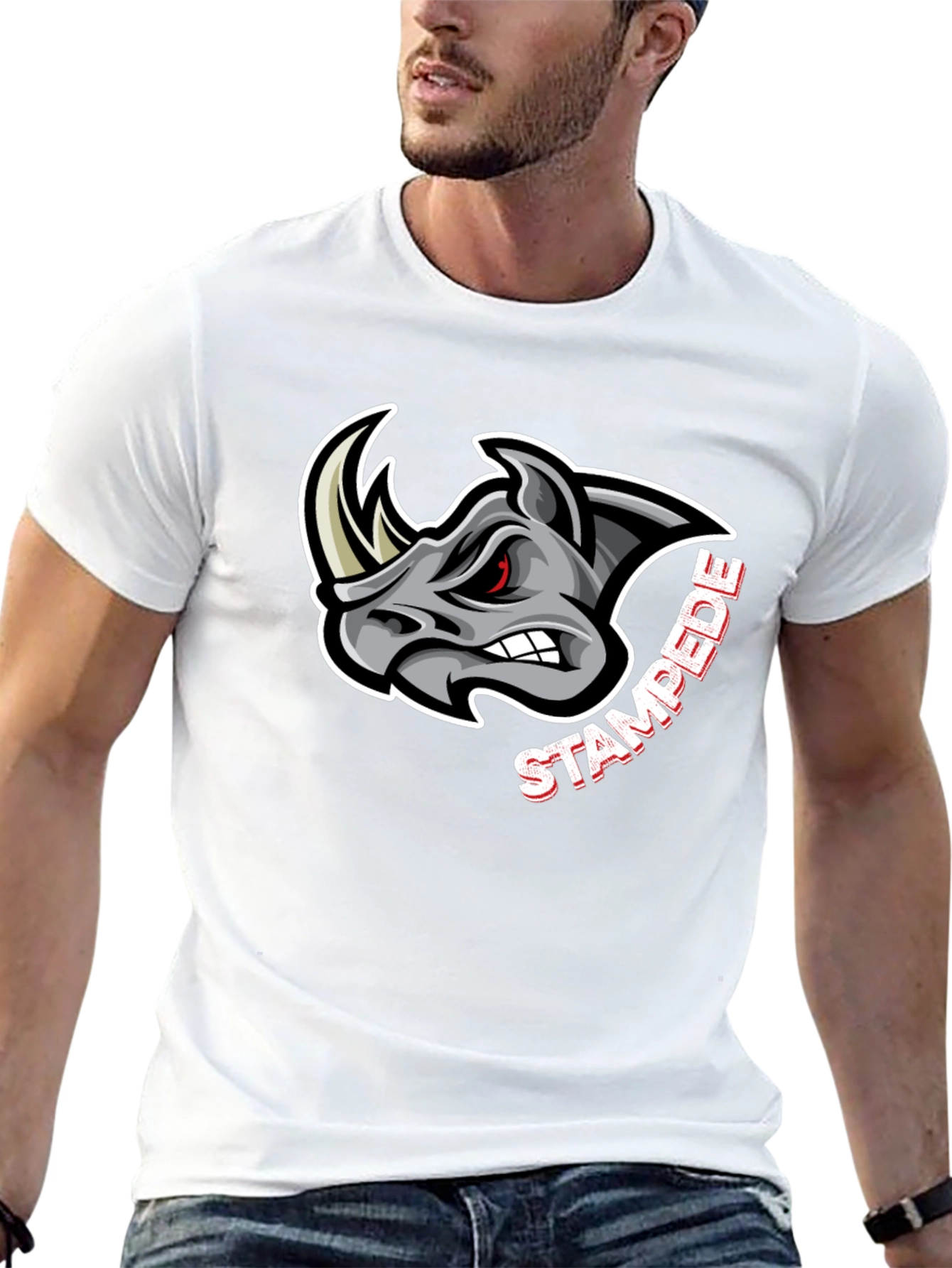 Black Rhino Stampede Graphic T-Shirt