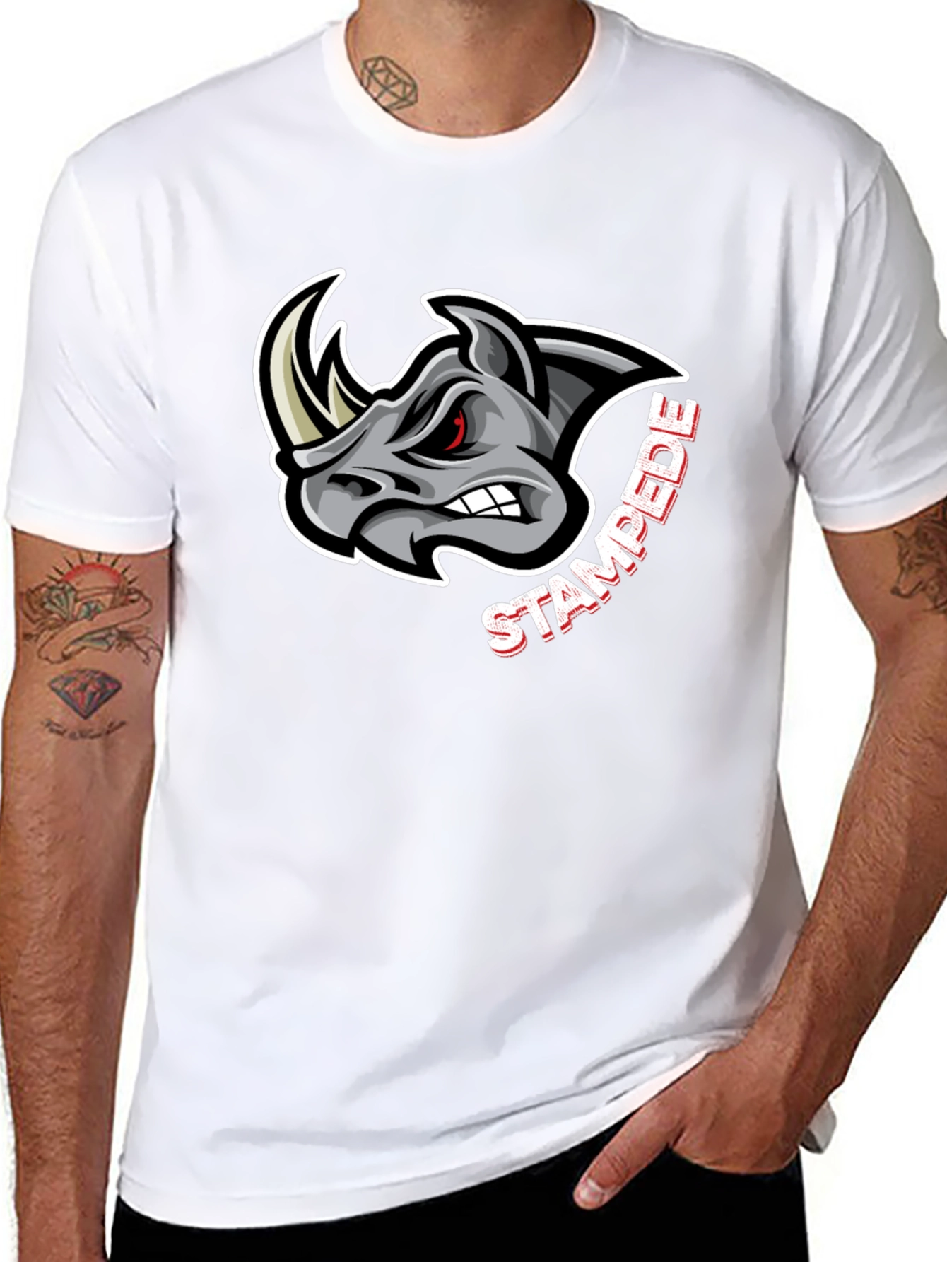 Black Rhino Stampede Graphic T-Shirt