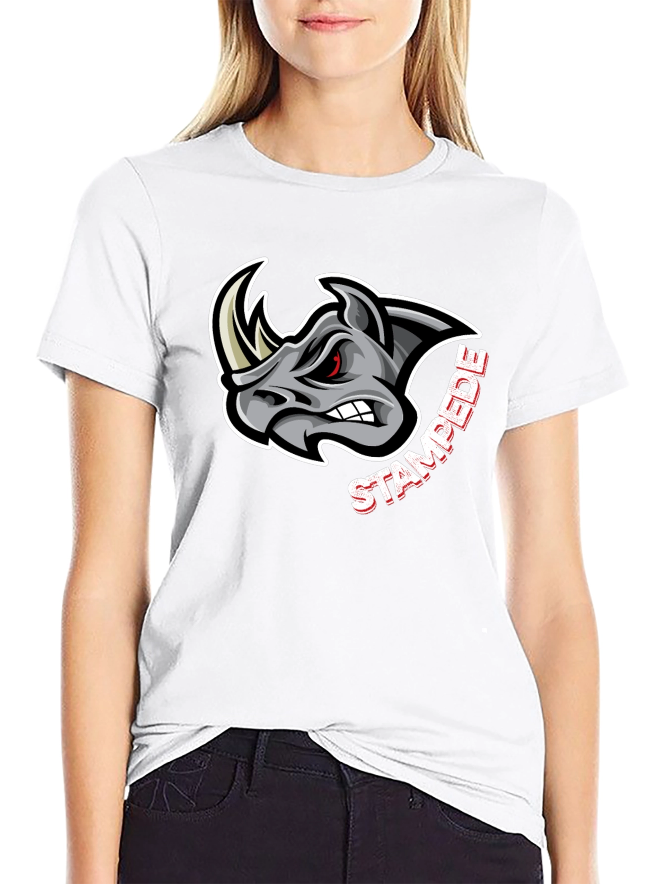 Black Rhino Stampede Graphic T-Shirt