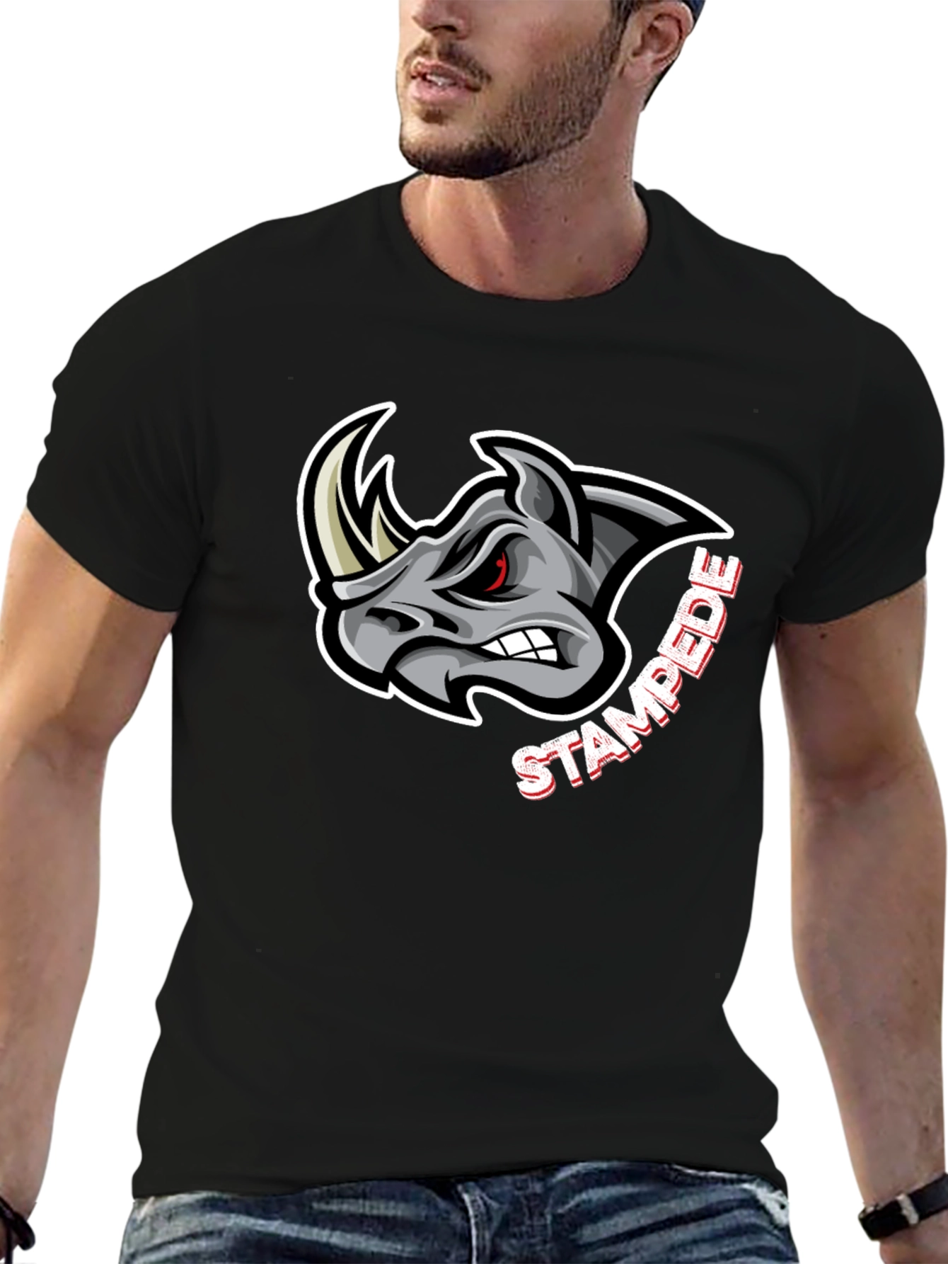Black Rhino Stampede Graphic T-Shirt