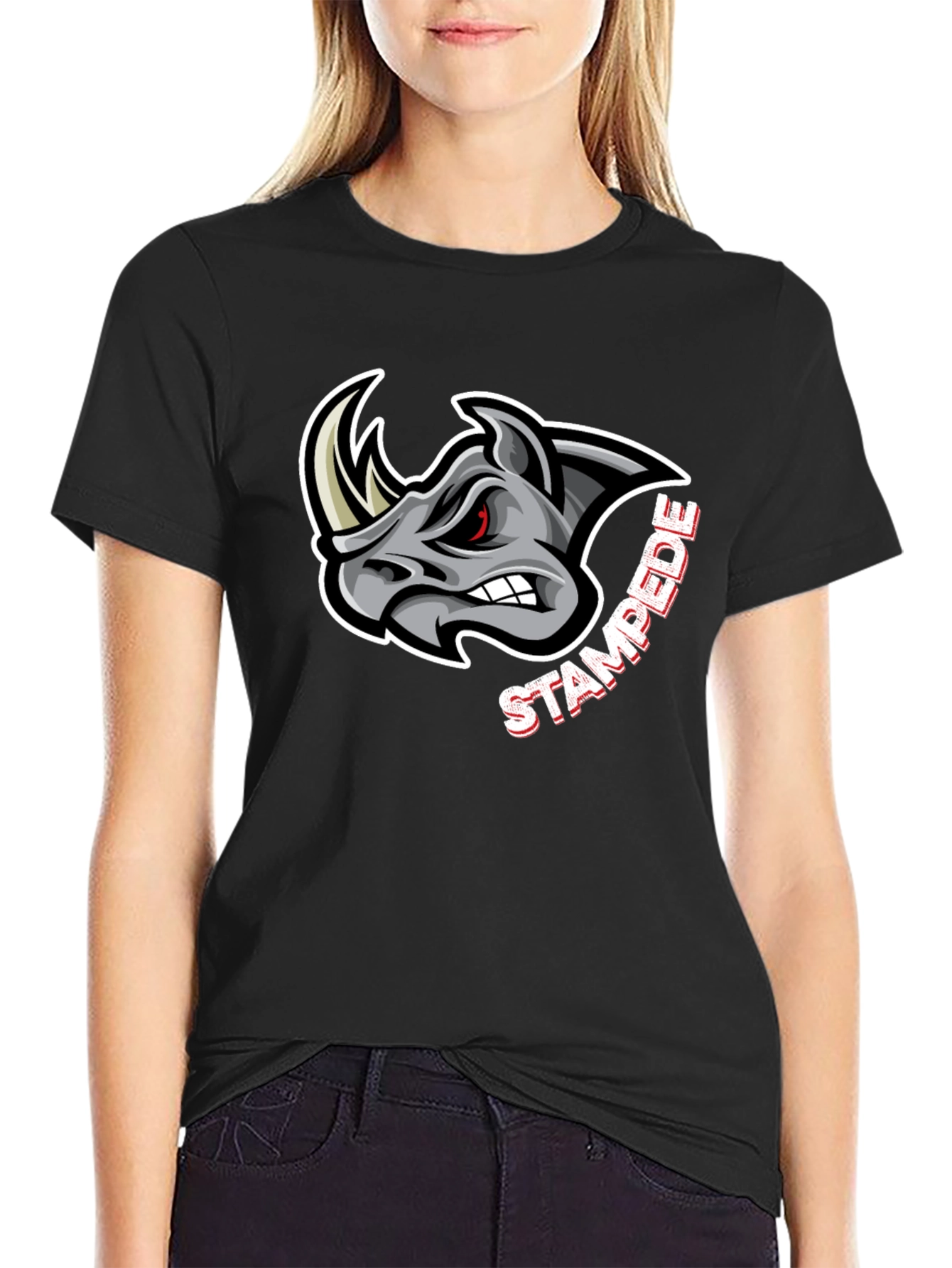 Black Rhino Stampede Graphic T-Shirt