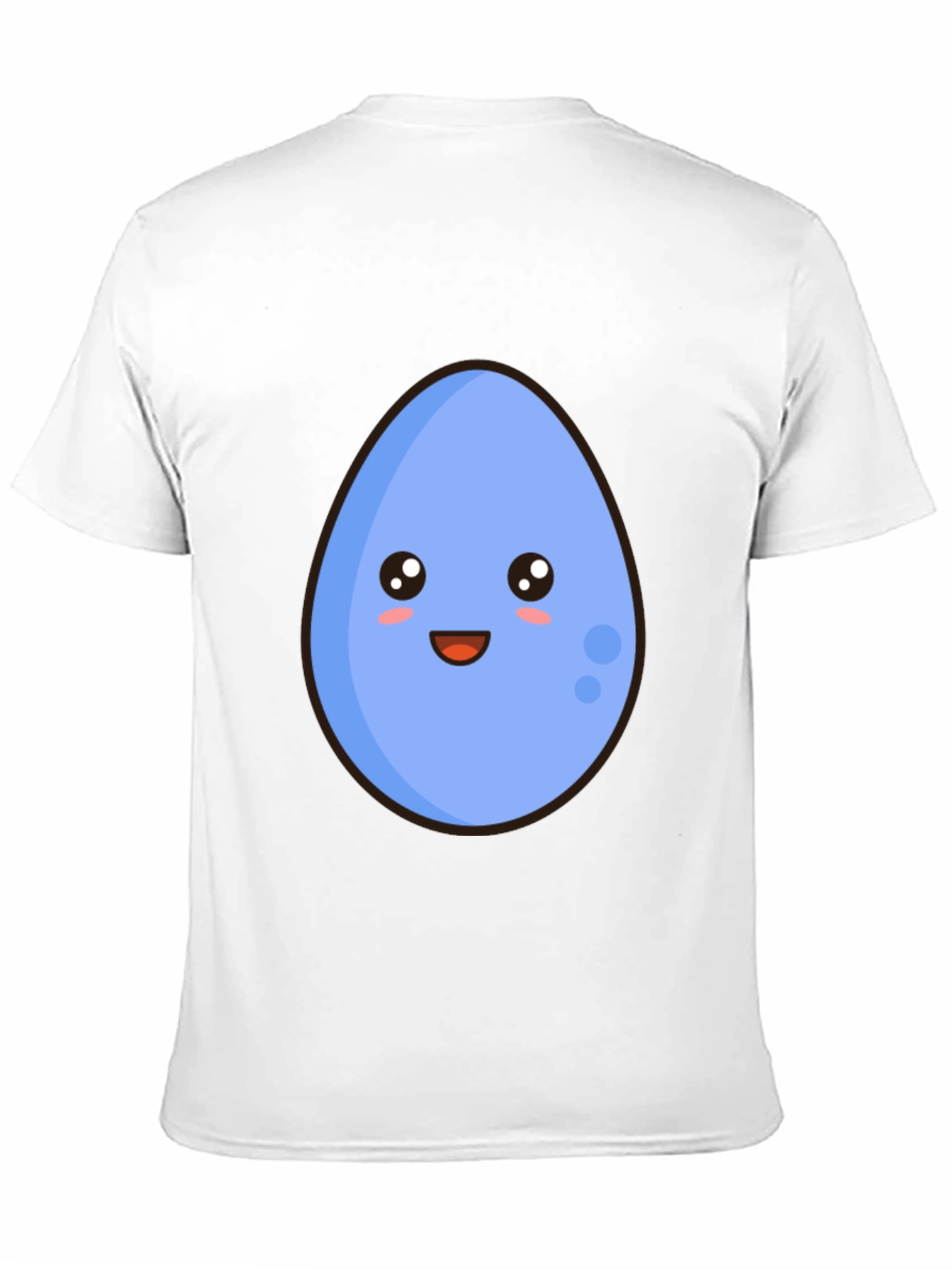 Cute Egg Cartoon Graphic T-Shirt - Black