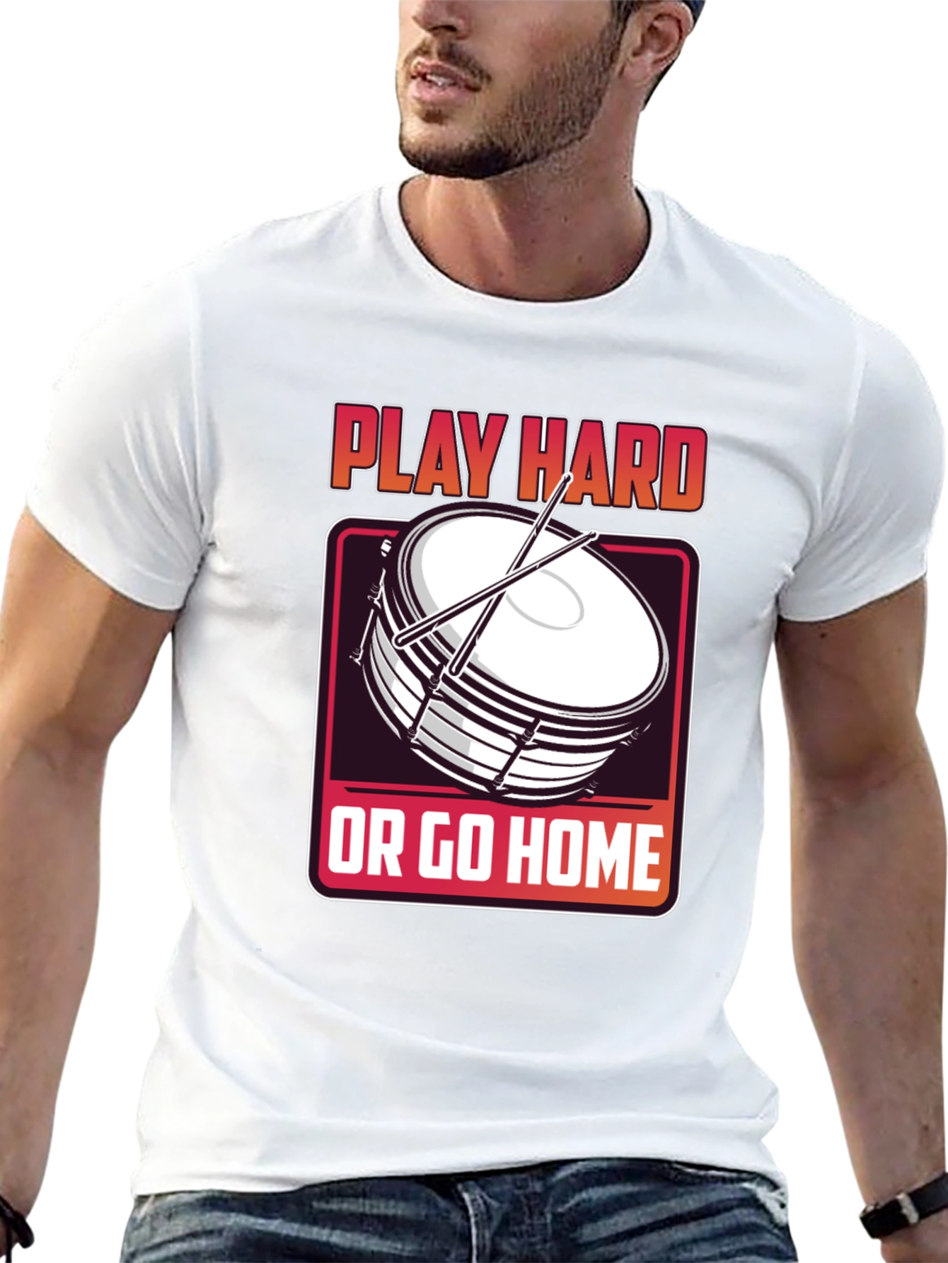 Play Hard Drum T-Shirt - Music Lover Tee