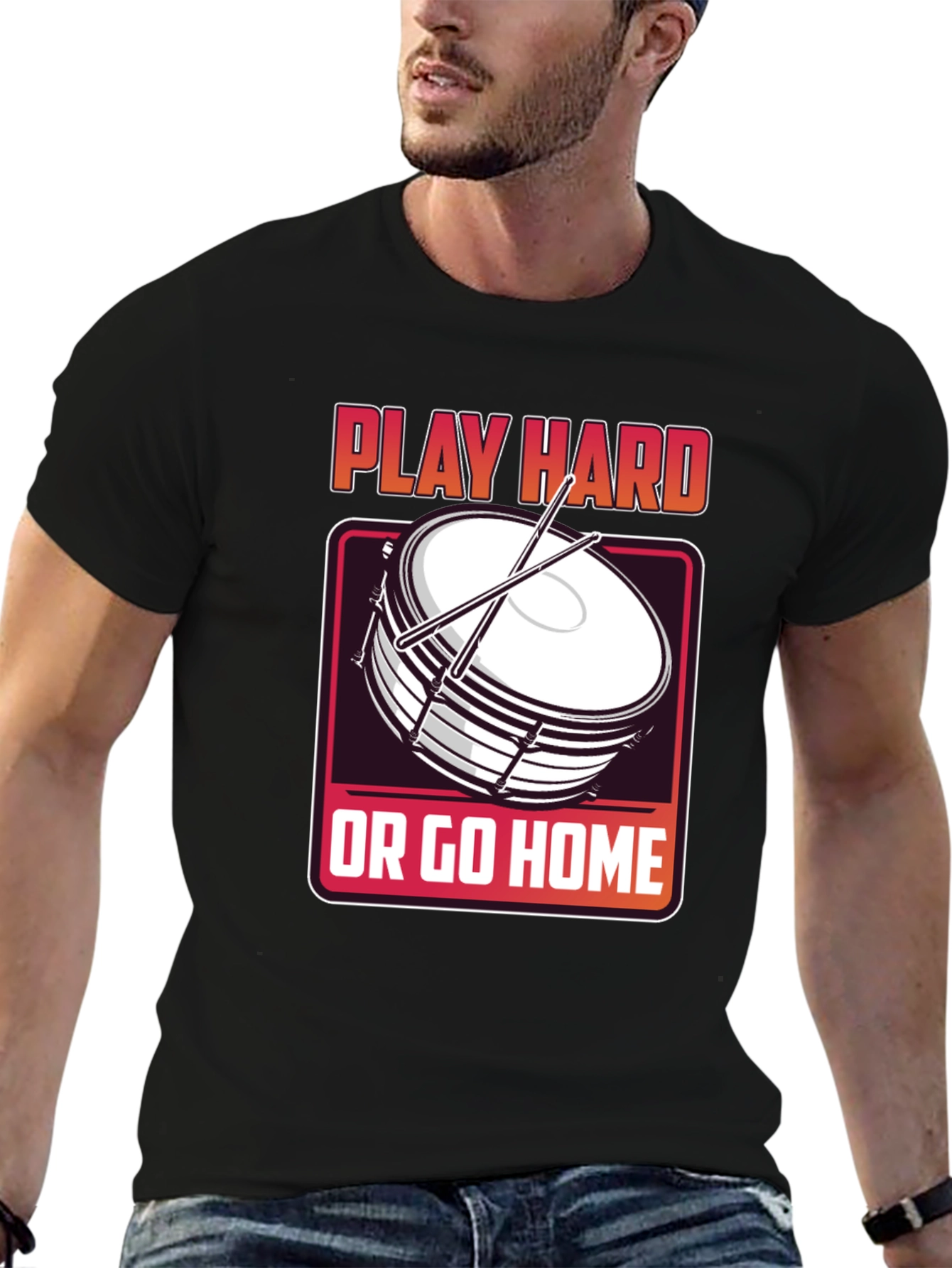 Play Hard Drum T-Shirt - Music Lover Tee