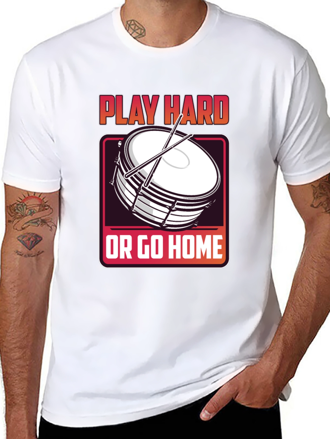 Play Hard Drum T-Shirt - Music Lover Tee