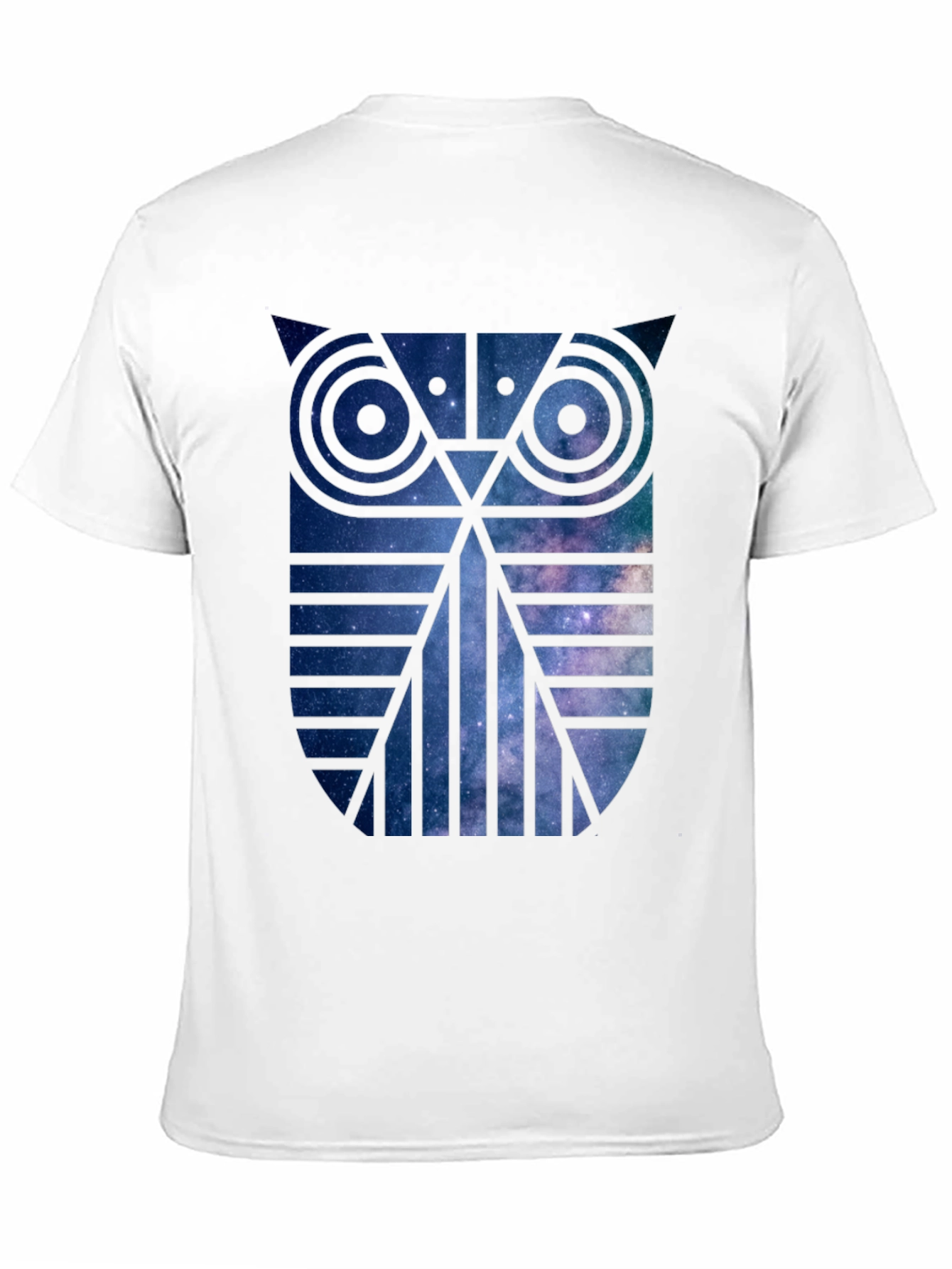 Galaxy Owl Graphic Print Crew Neck T-Shirt