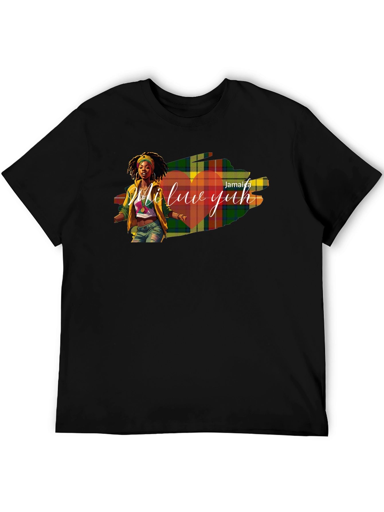 Jamaica Mi Luv Yuh Graphic T-Shirt - Black