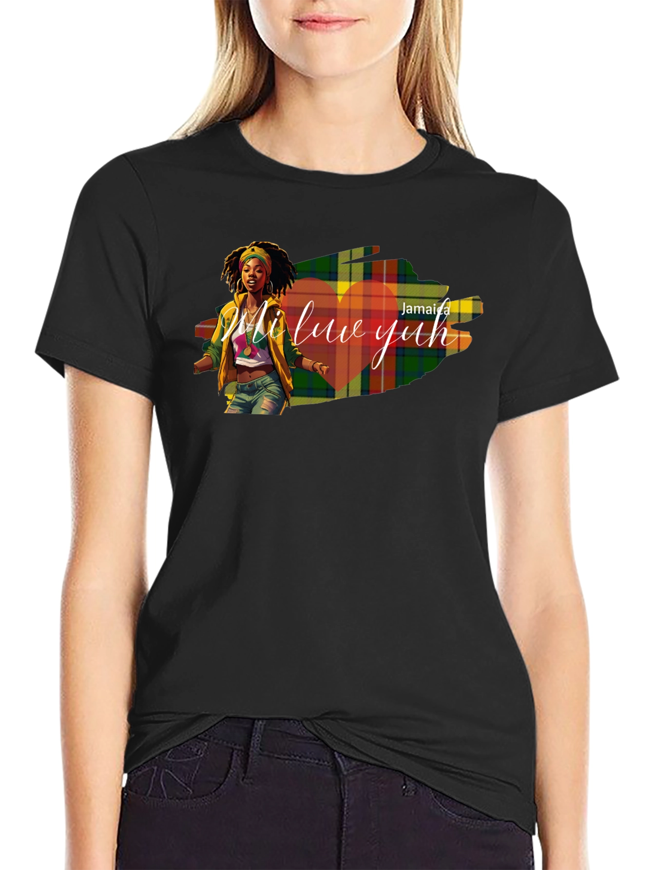Jamaica Mi Luv Yuh Graphic T-Shirt - Black