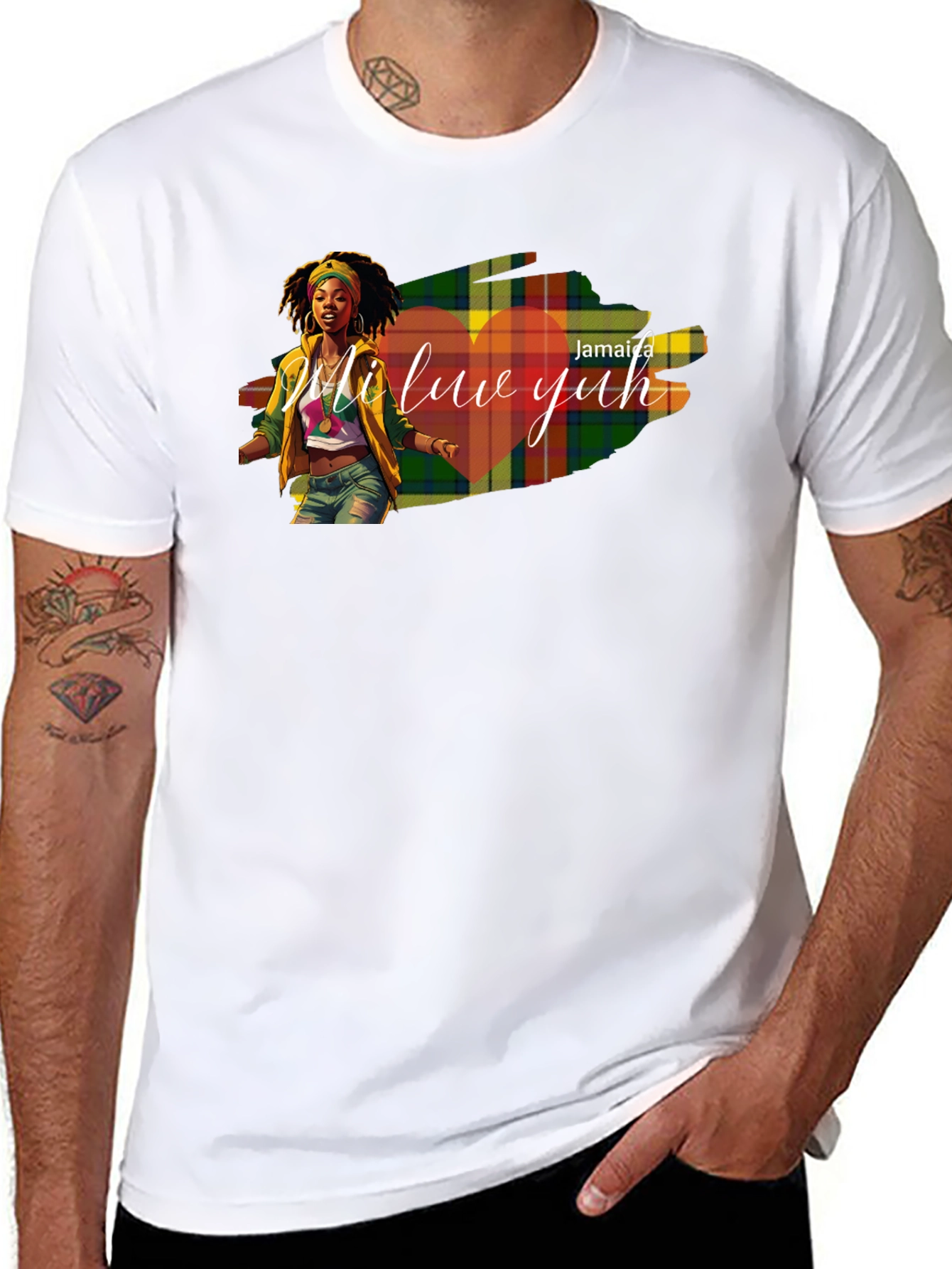 Jamaica Mi Luv Yuh Graphic T-Shirt - Black
