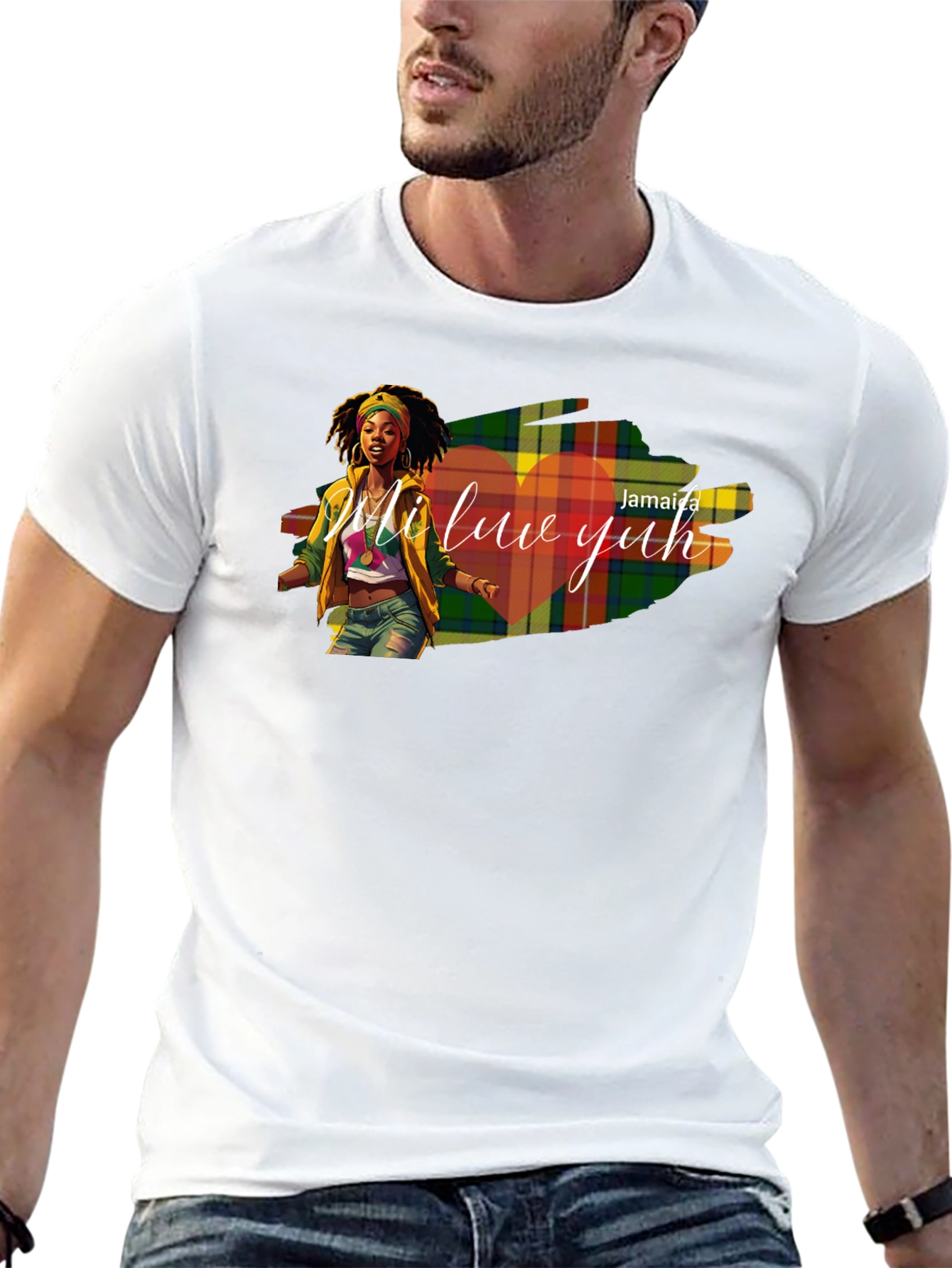 Jamaica Mi Luv Yuh Graphic T-Shirt - Black