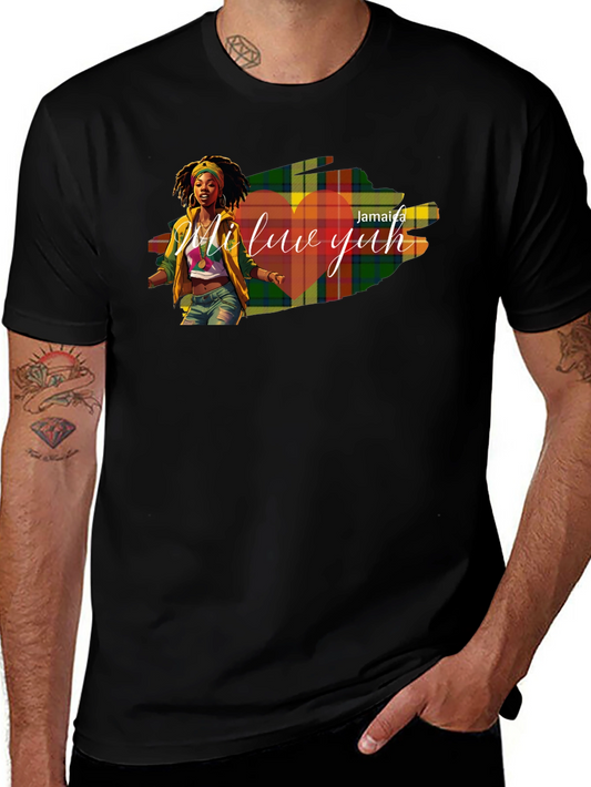 Jamaica Mi Luv Yuh Graphic T-Shirt - Black