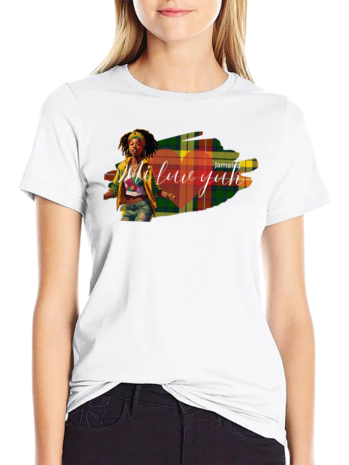 Jamaica Mi Luv Yuh Graphic T-Shirt - Black