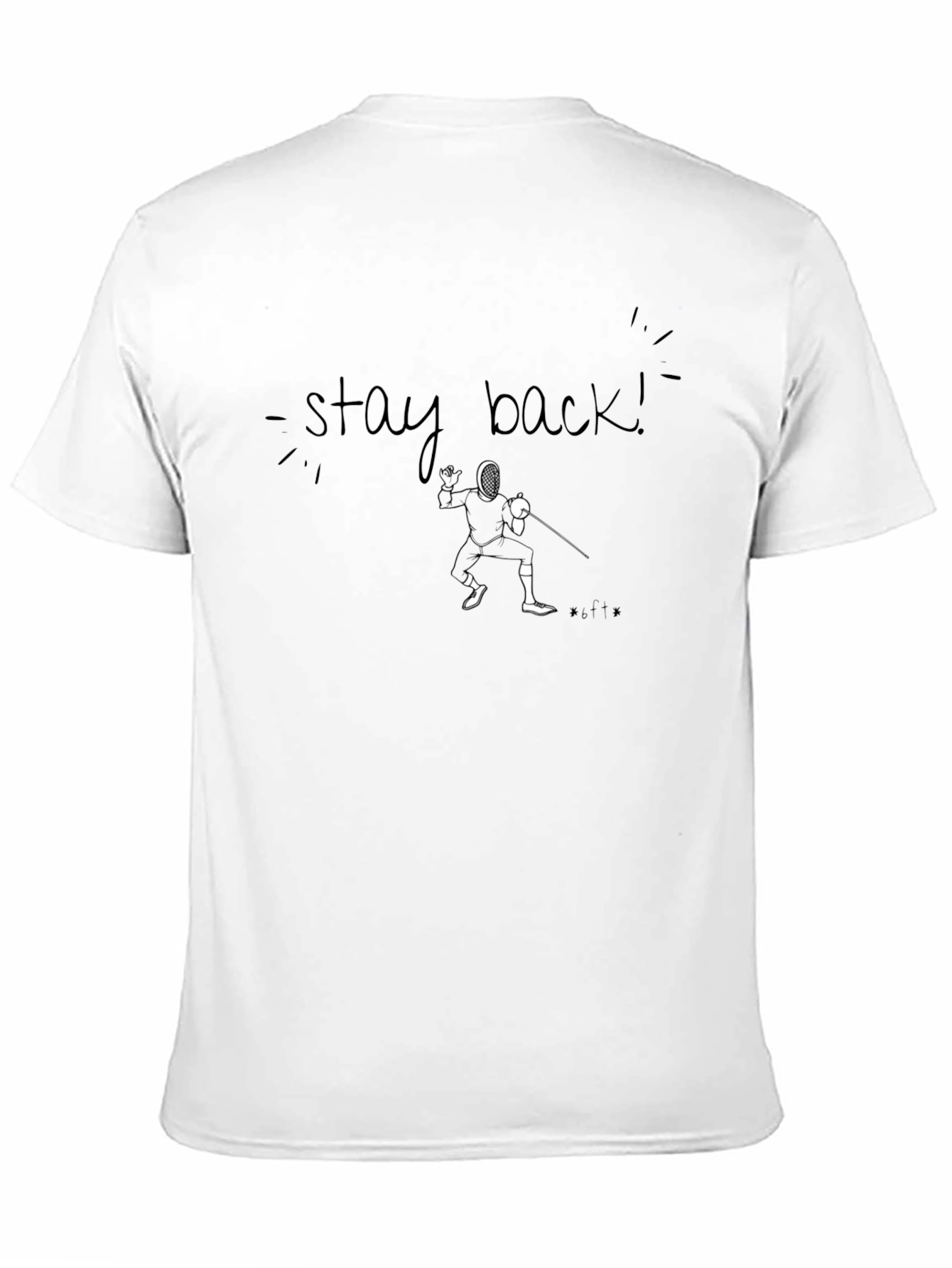 Stay Back Fencing Graphic Tee - Black