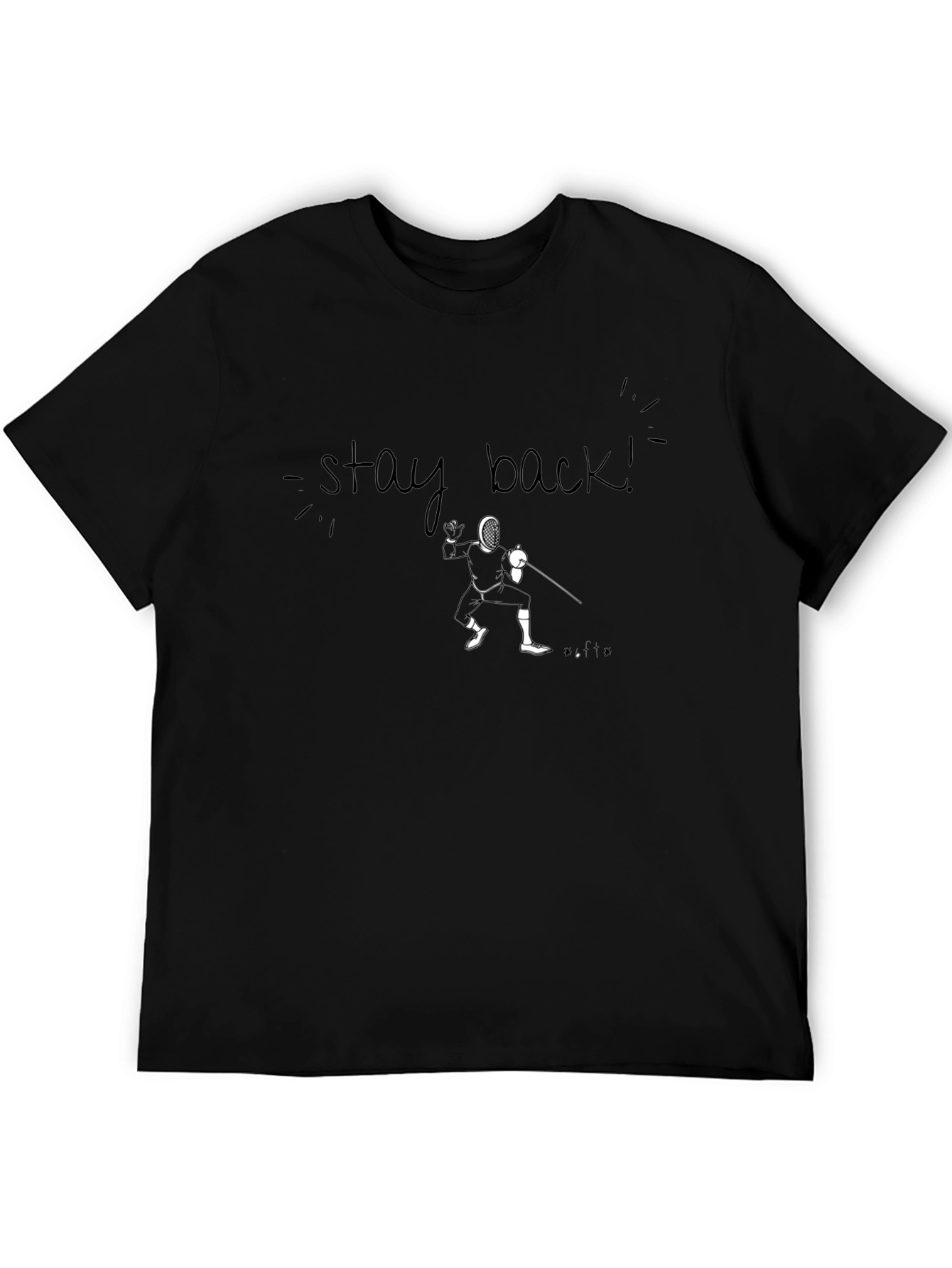 Stay Back Fencing Graphic Tee - Black