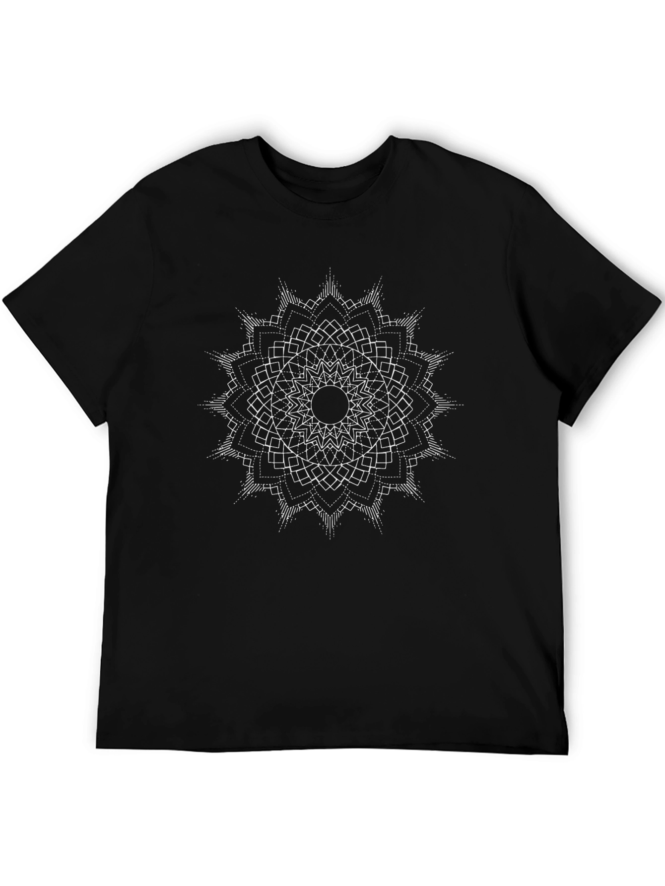 Geometric Mandala T-Shirt - Black