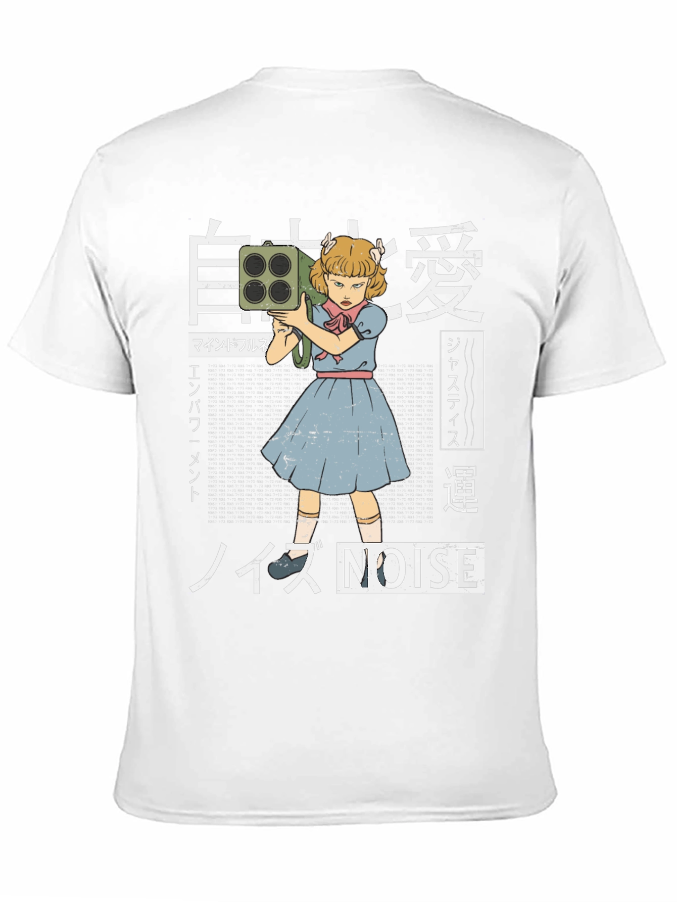 Noise Graphic Tee - Retro Anime Style