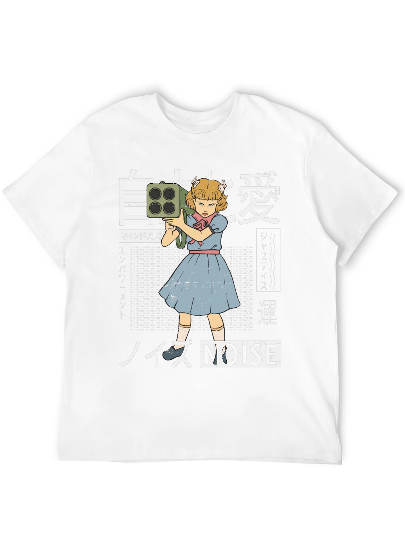 Noise Graphic Tee - Retro Anime Style