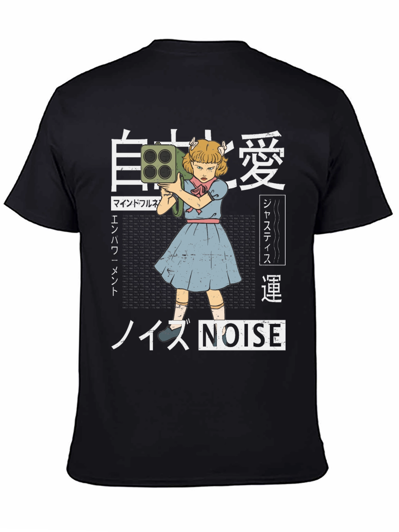 Noise Graphic Tee - Retro Anime Style