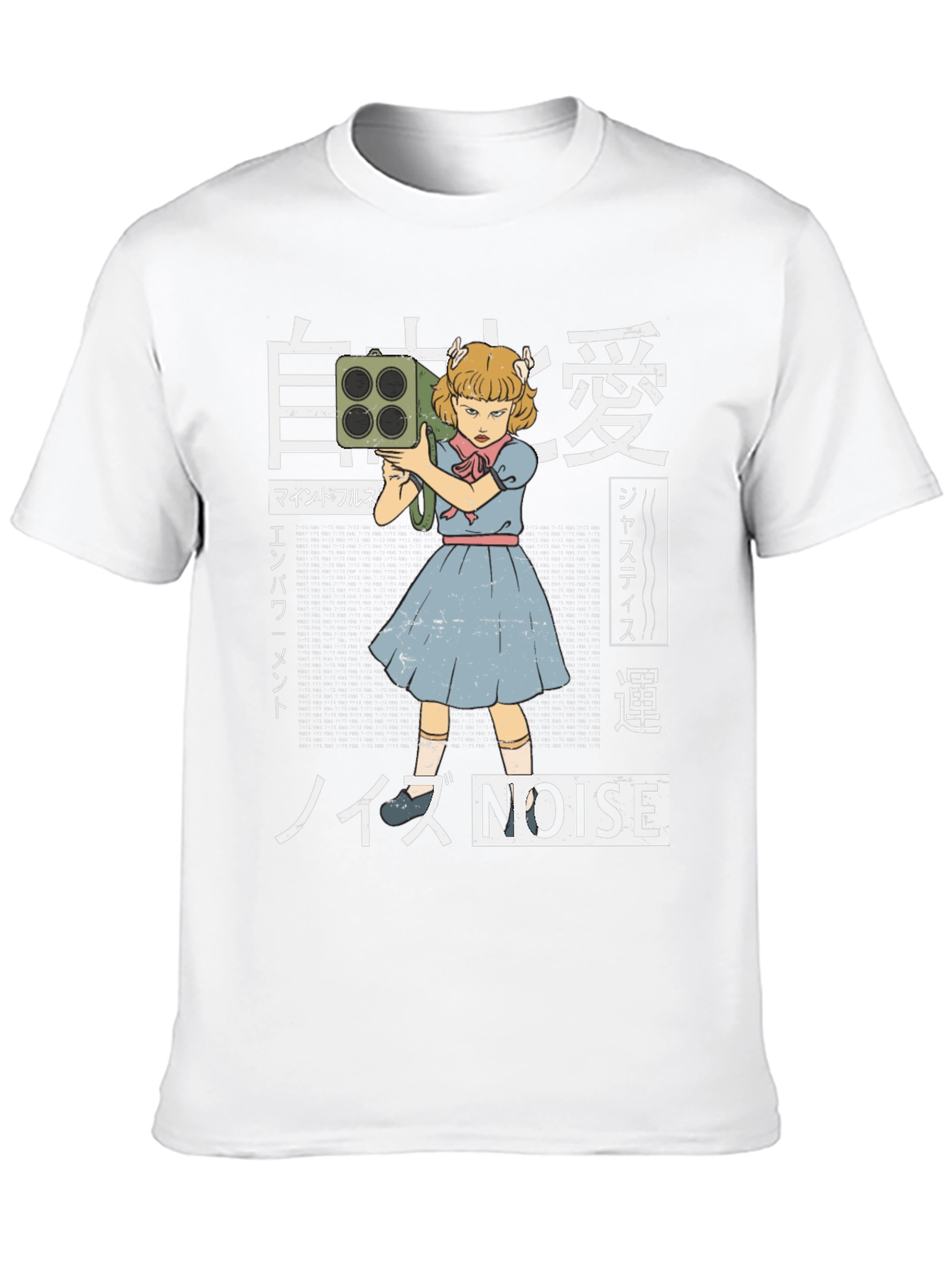 Noise Graphic Tee - Retro Anime Style