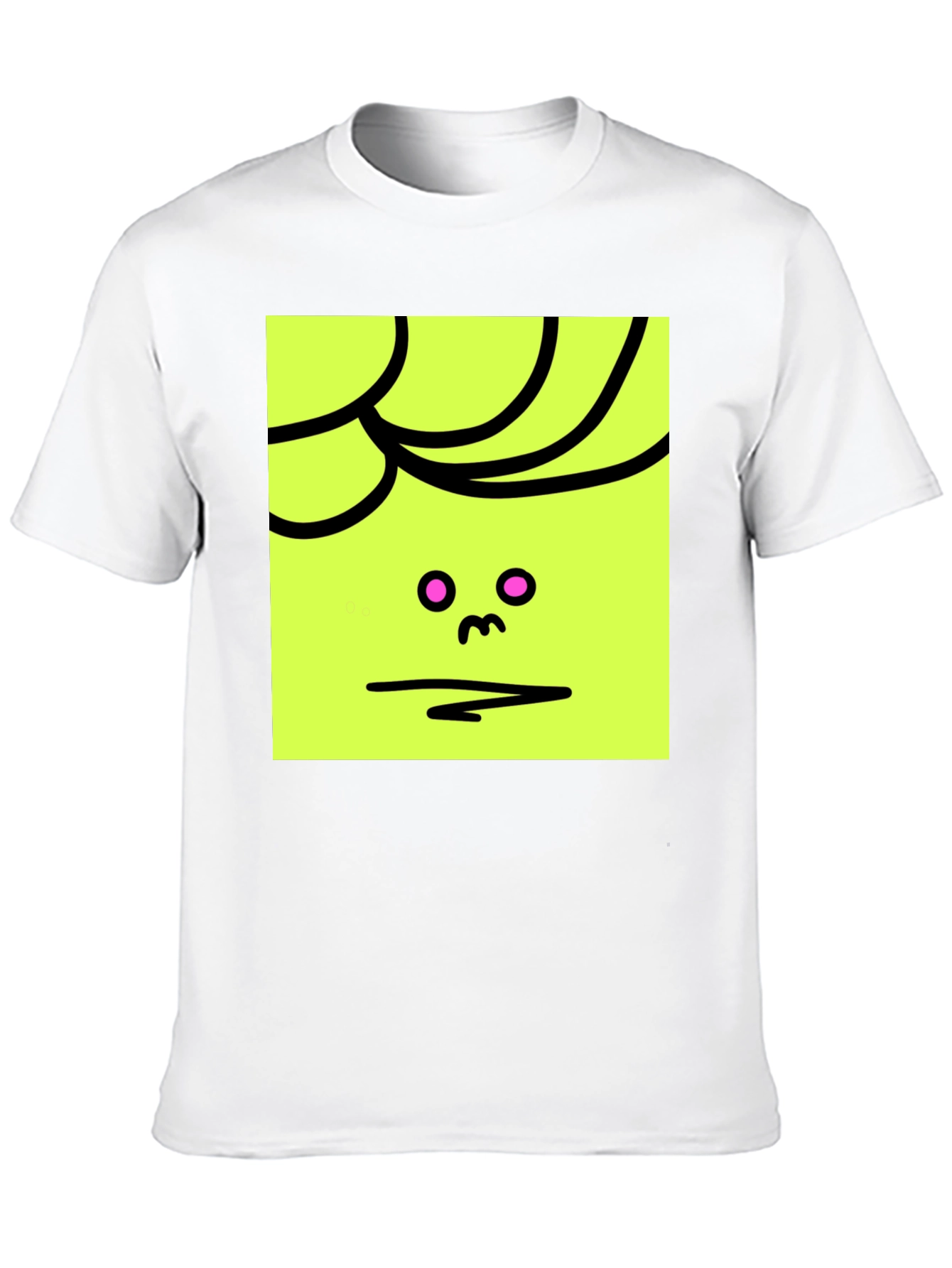 Abstract Face Graphic Tee - Black Cotton Blend