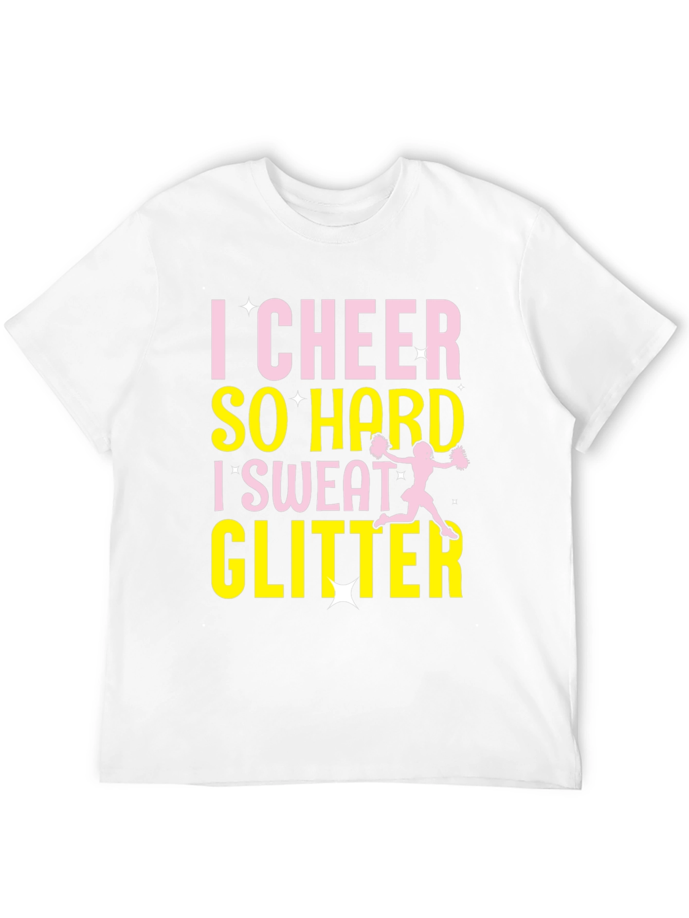 I Cheer So Hard I Sweat Glitter Black T-Shirt