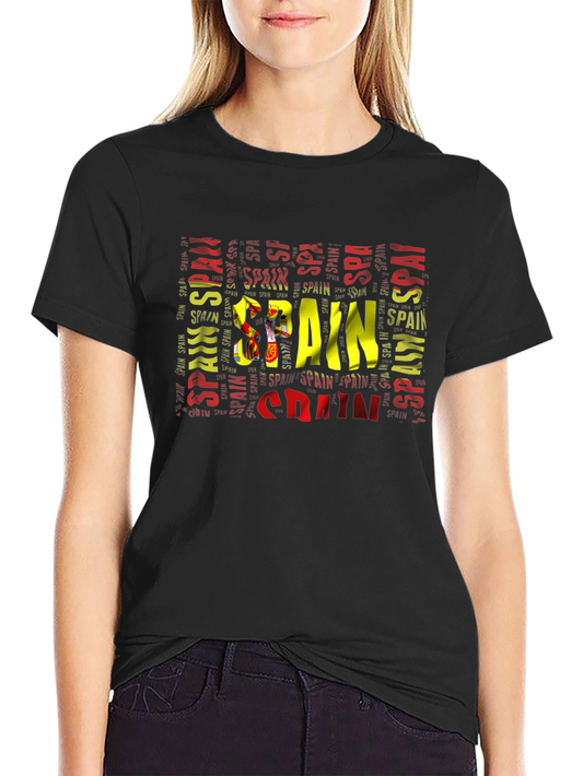 Spain Flag Word Art T-Shirt
