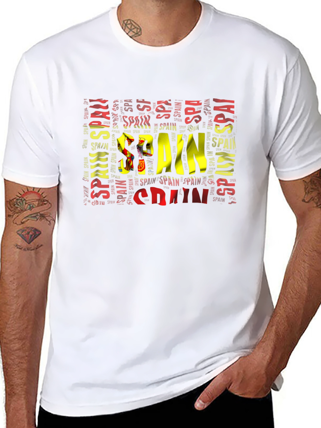Spain Flag Word Art T-Shirt