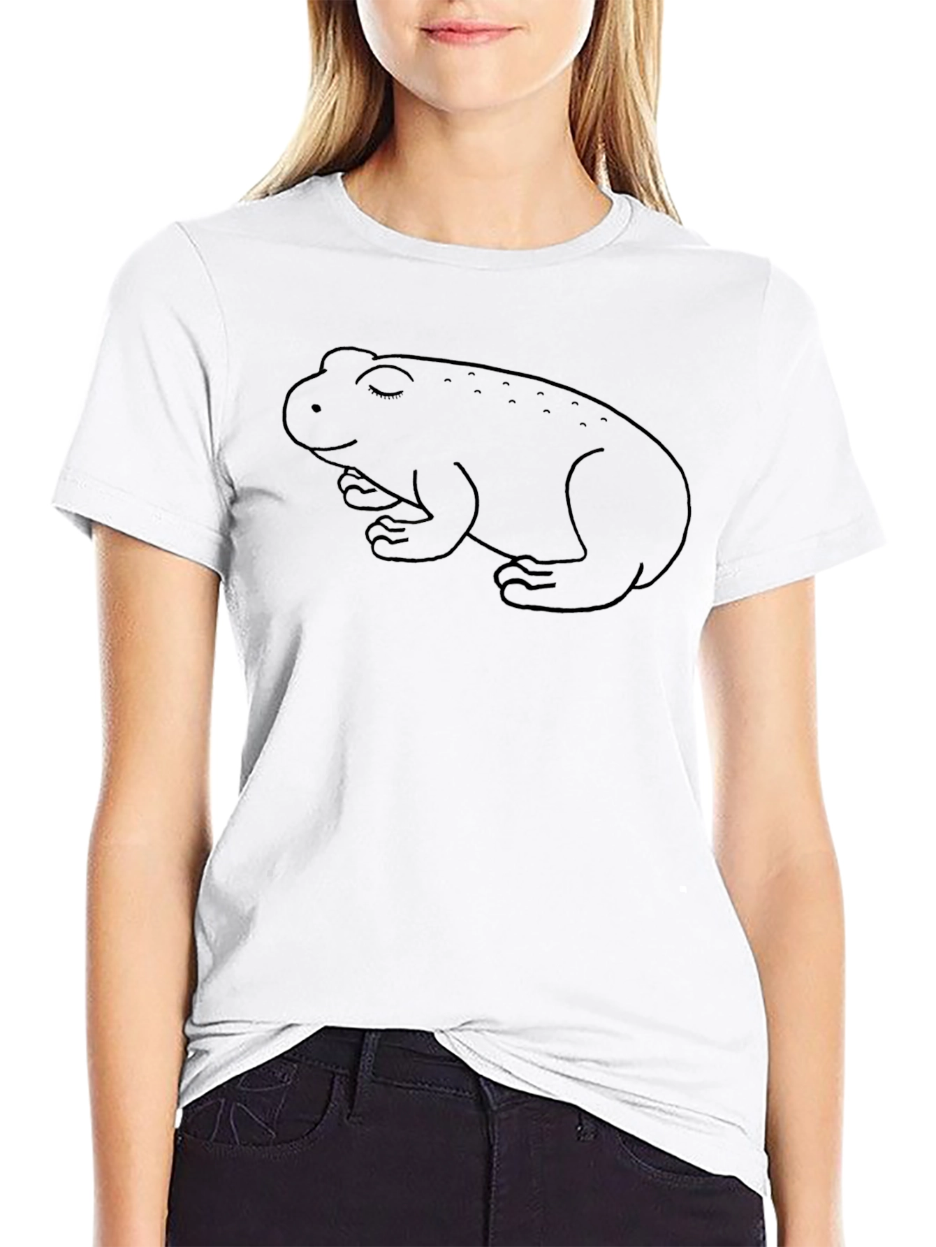 Sleeping Toad Graphic Tee - Black Cotton T-Shirt